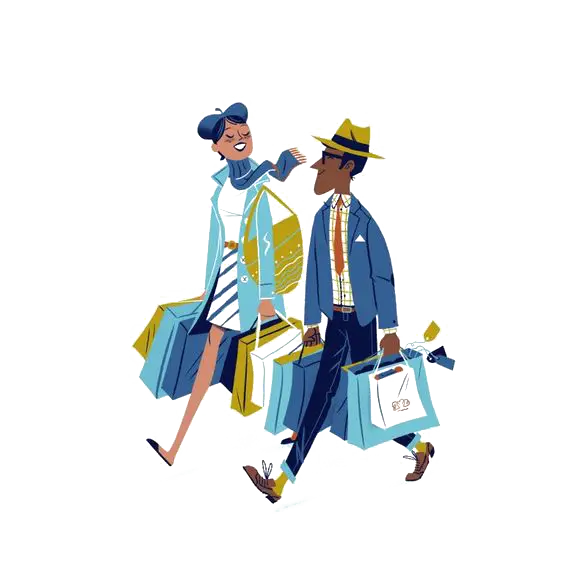 Couple Shopping with Bags