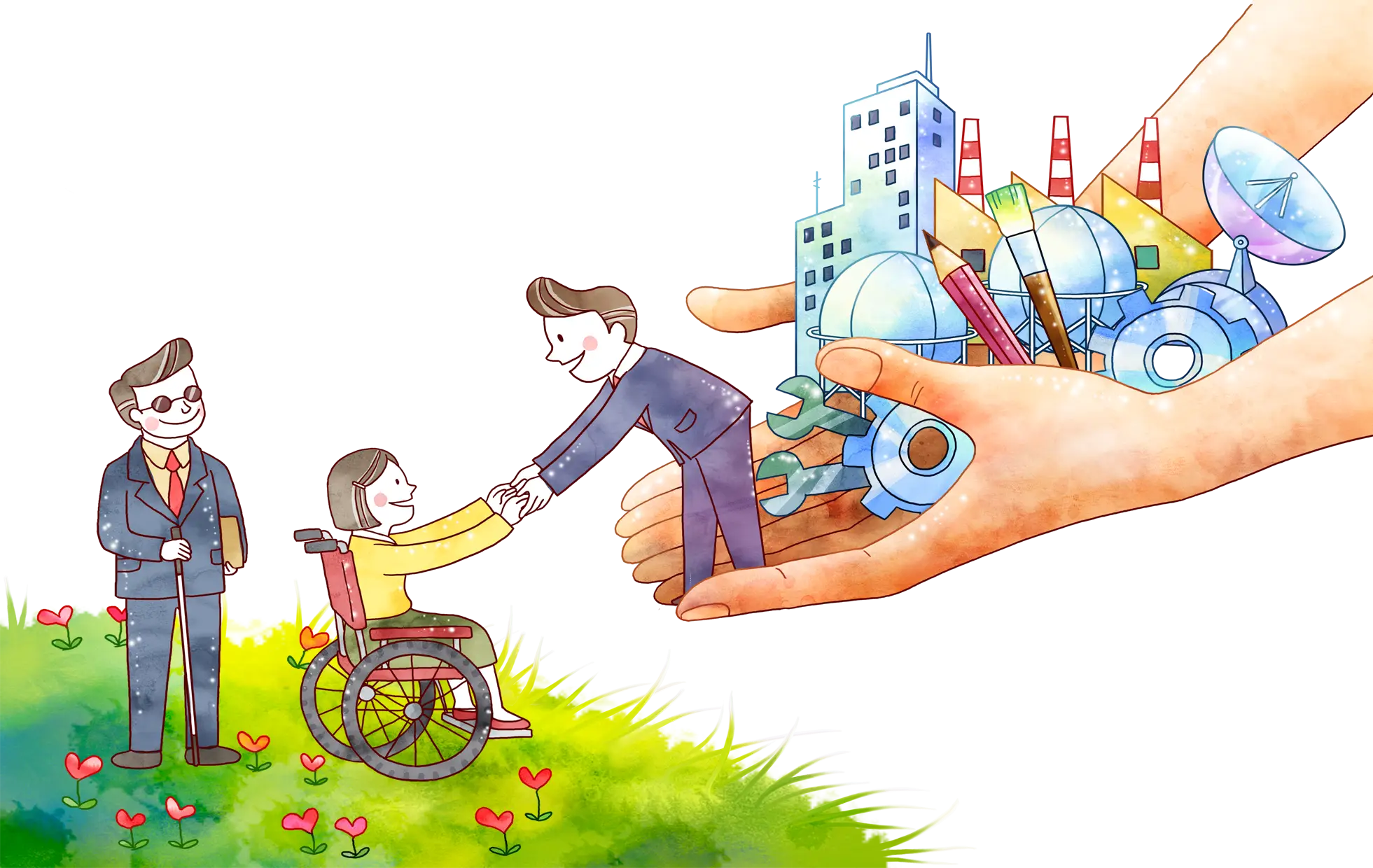 Helping Hands Illustration