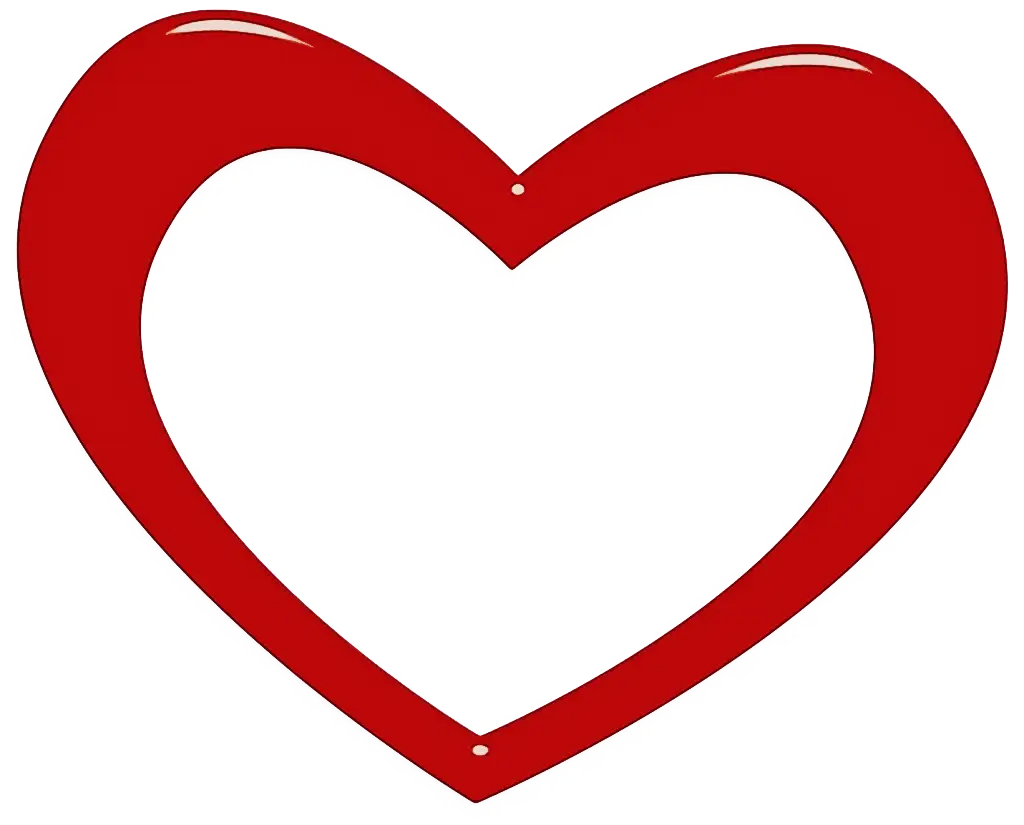 Red Heart Outline for Love and Passion