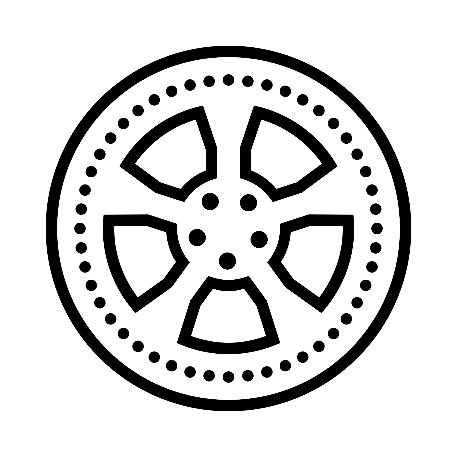 Black and White Car Wheel Icon