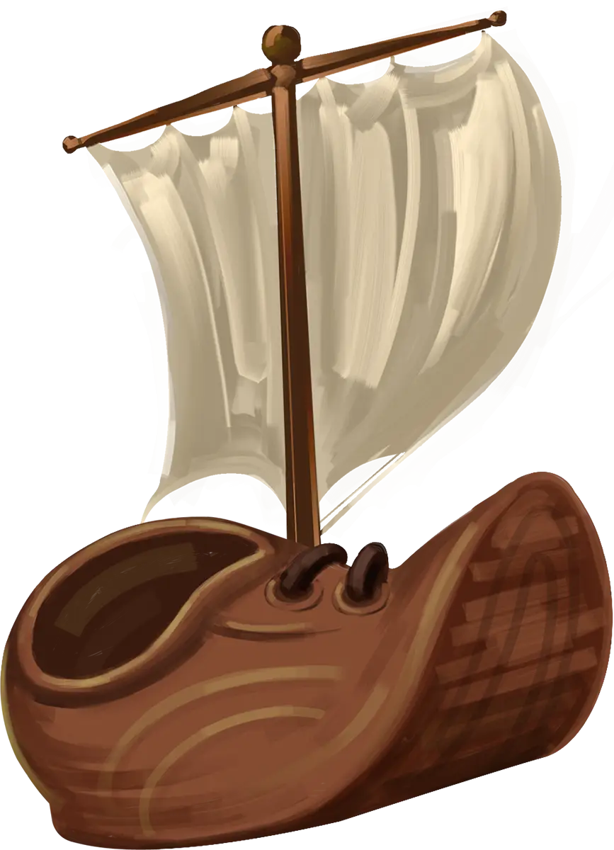 Creative Wooden Shoe Boat with Sail