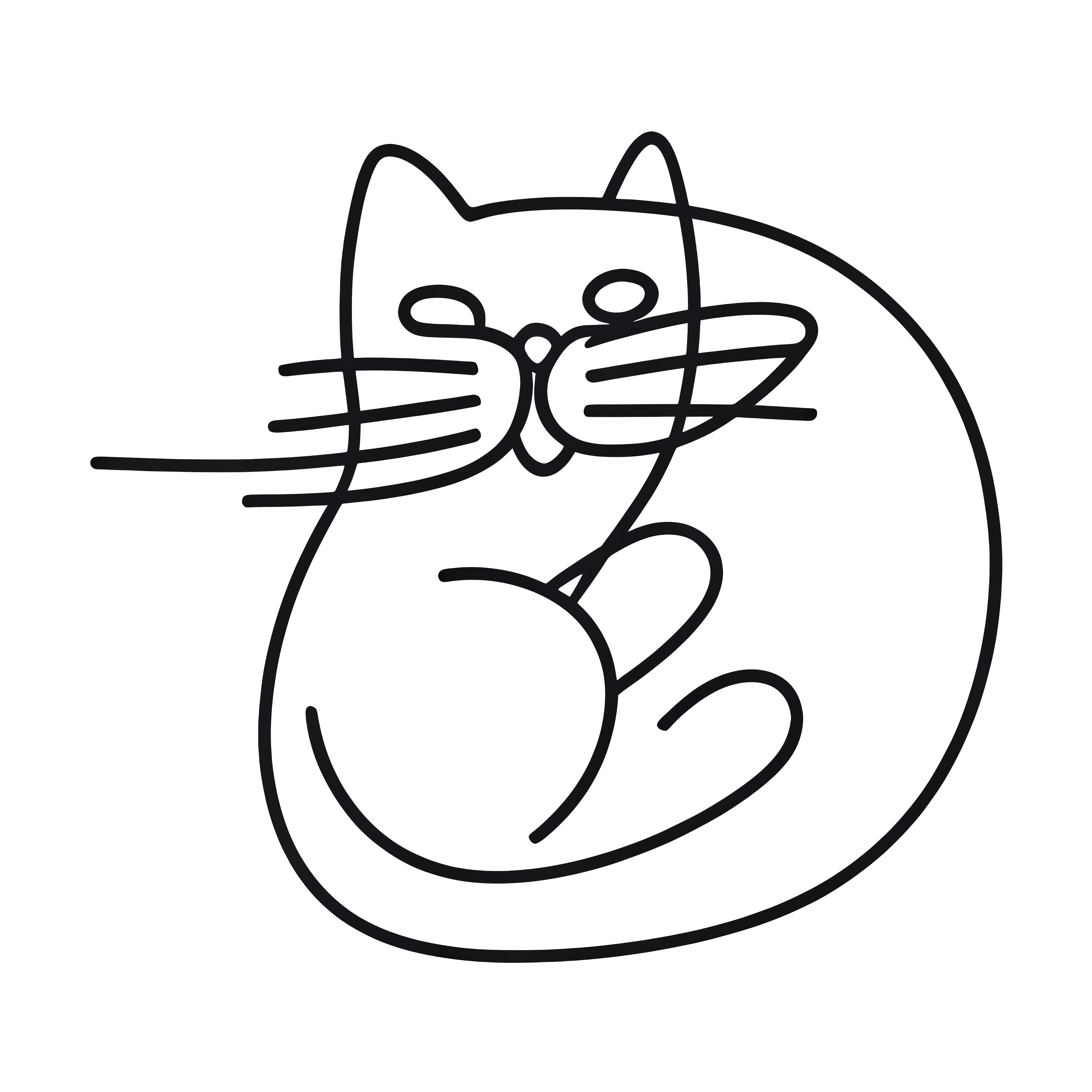 Simple Line Art Cat