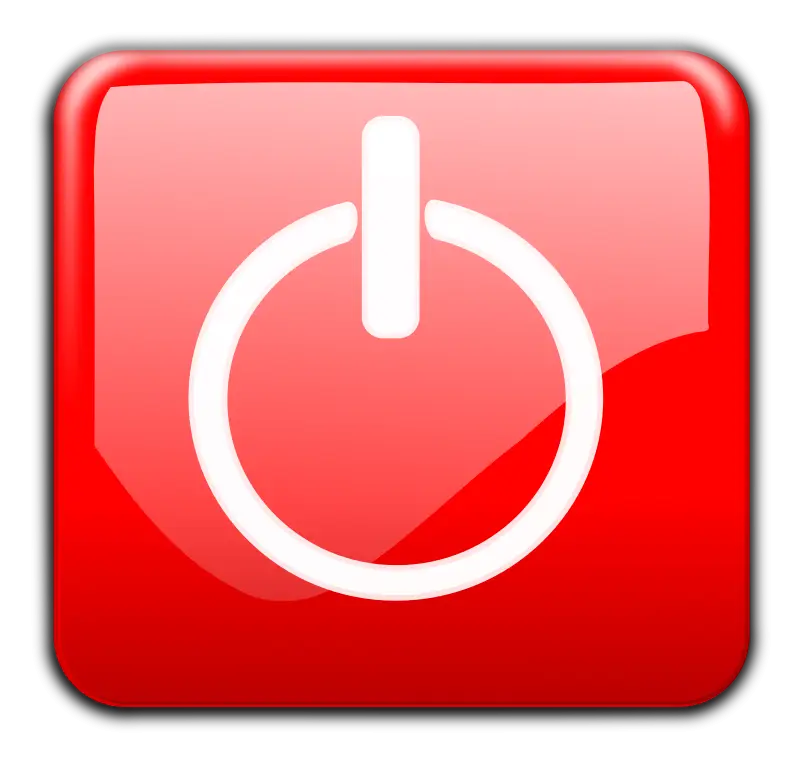 Red Power Button Symbol for Control