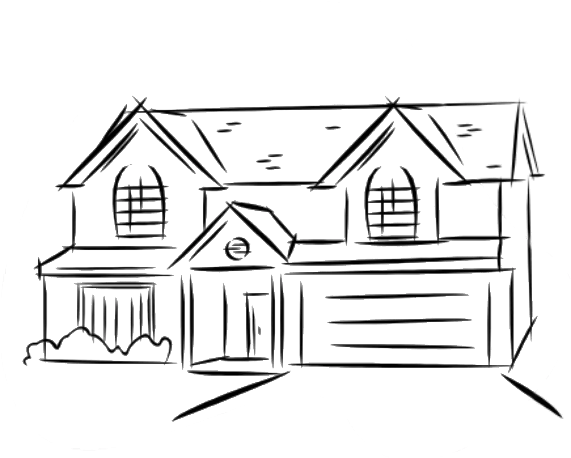 Simple Doodle House Sketch