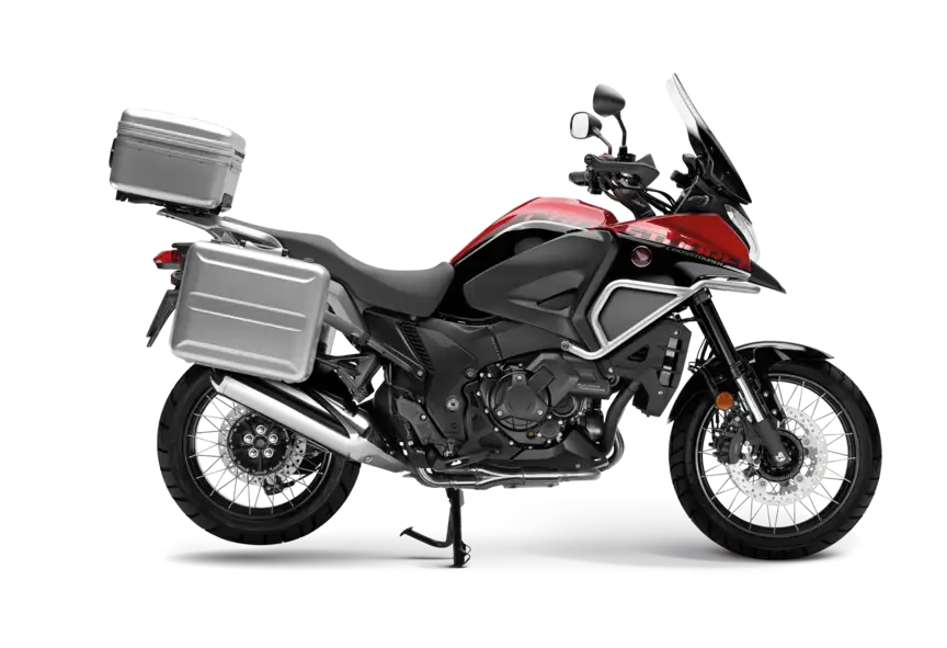 Adventure Motorcycle with Side Panniers
