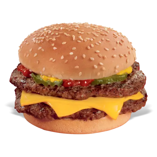 Delicious Double Beef Burger with Sesame Bun