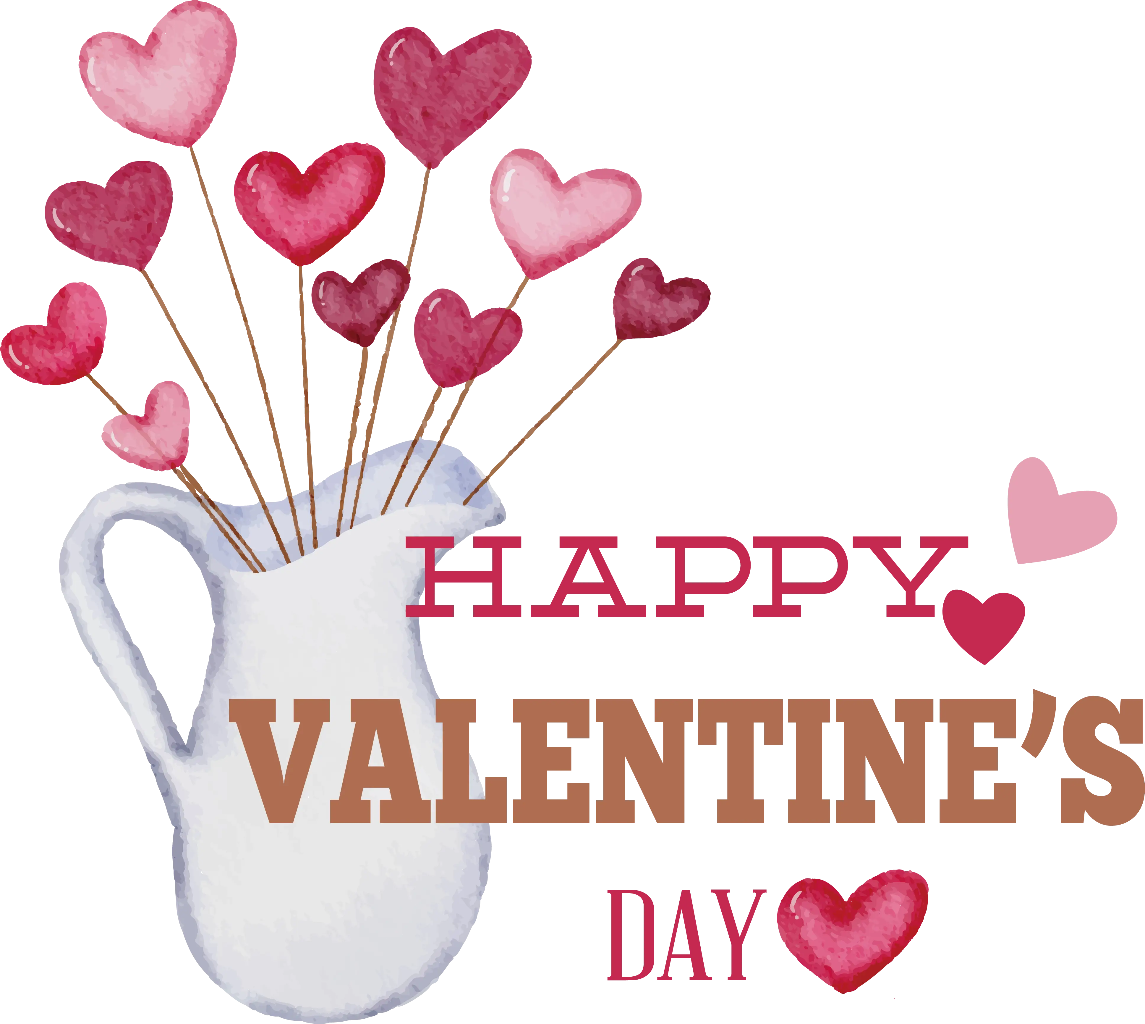 Valentine&#039;s Day Heart Bouquet Illustration