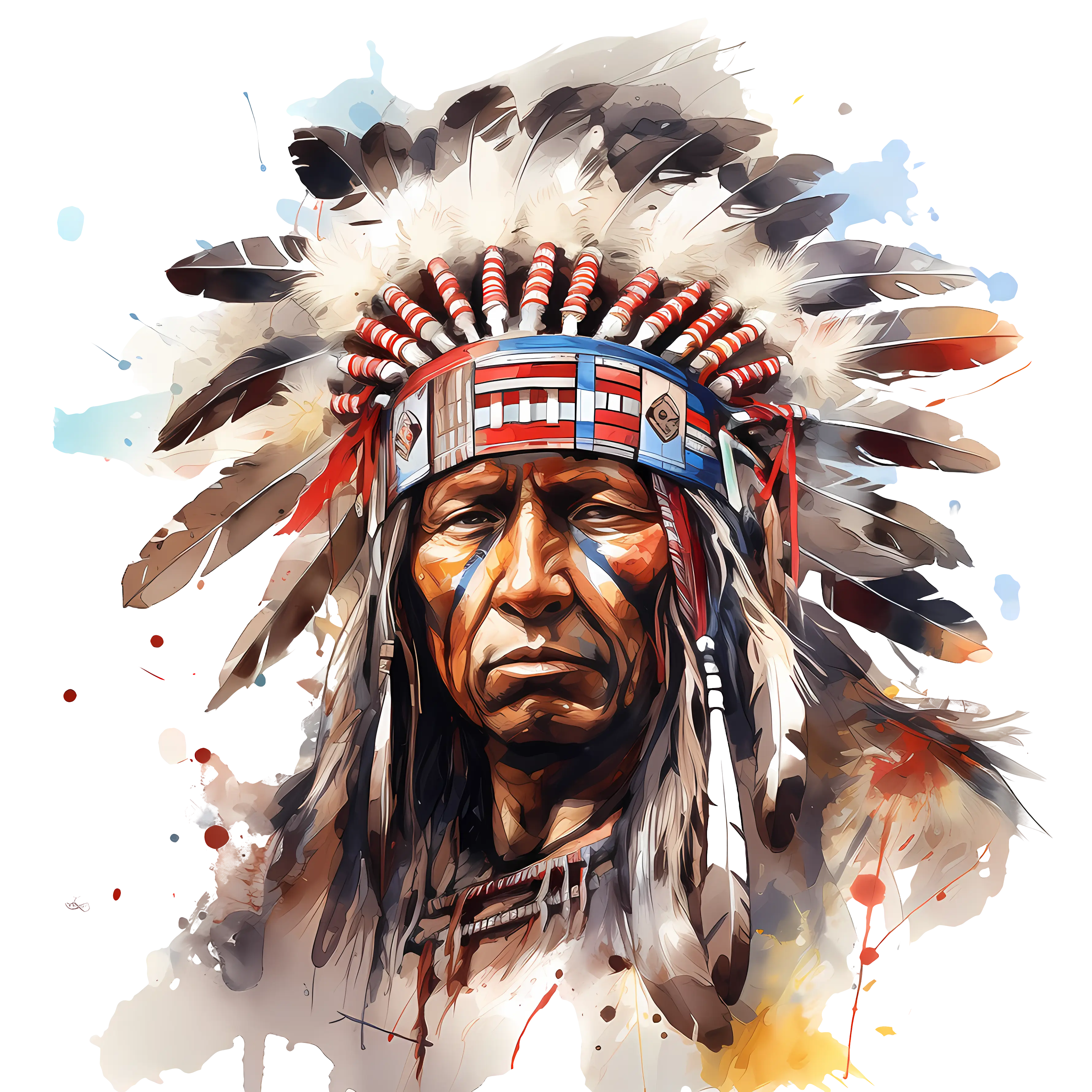 Portrait of Native American Chief
