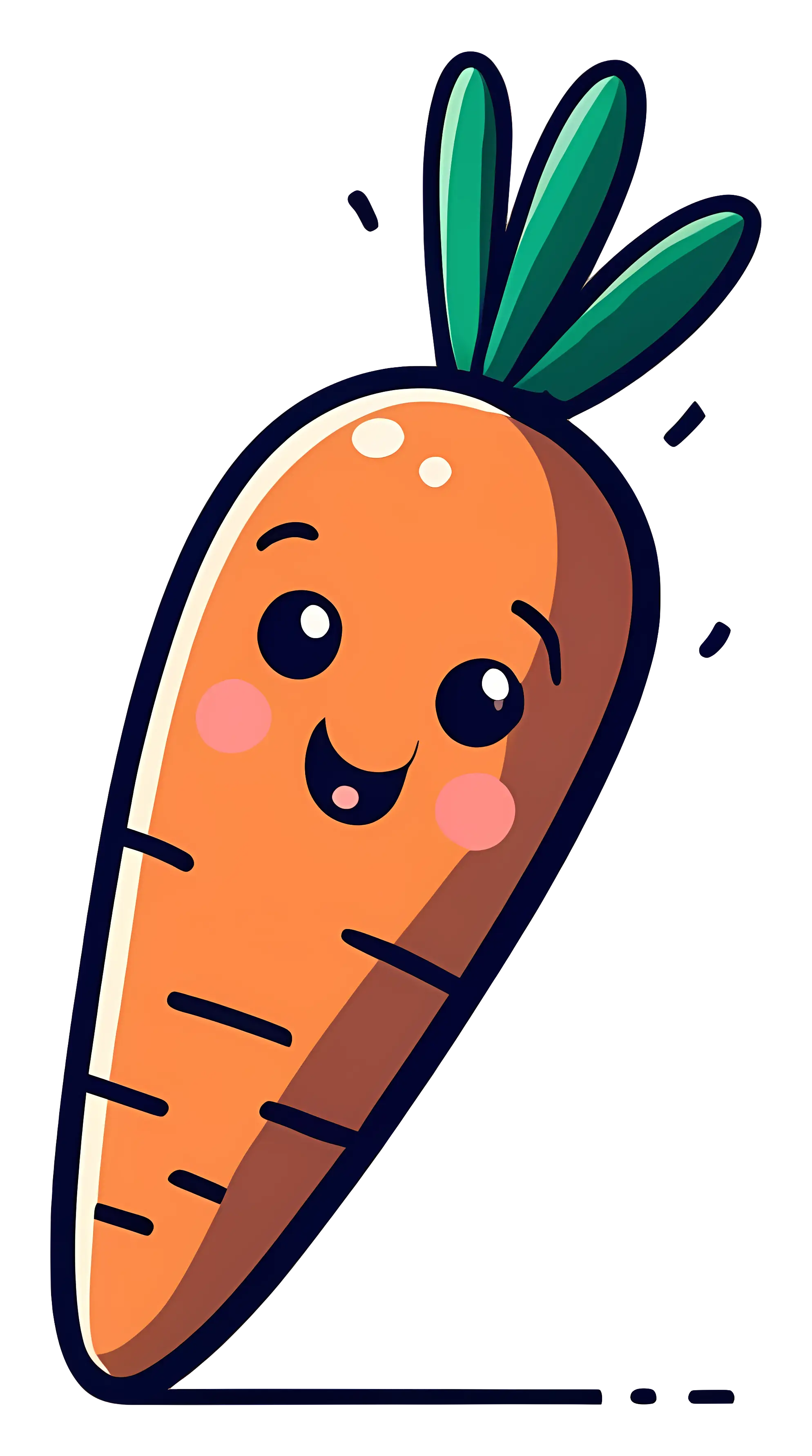 Cartoon Orange Carrot with Happy Face
