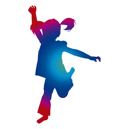 Colorful Child Silhouette in Motion