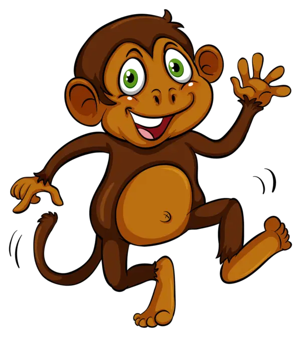 Happy Cartoon Monkey Waving