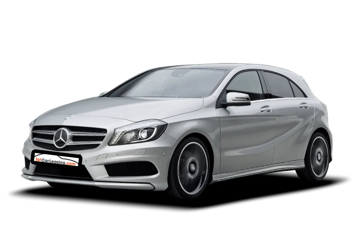 Silver Mercedes Compact Car on Display