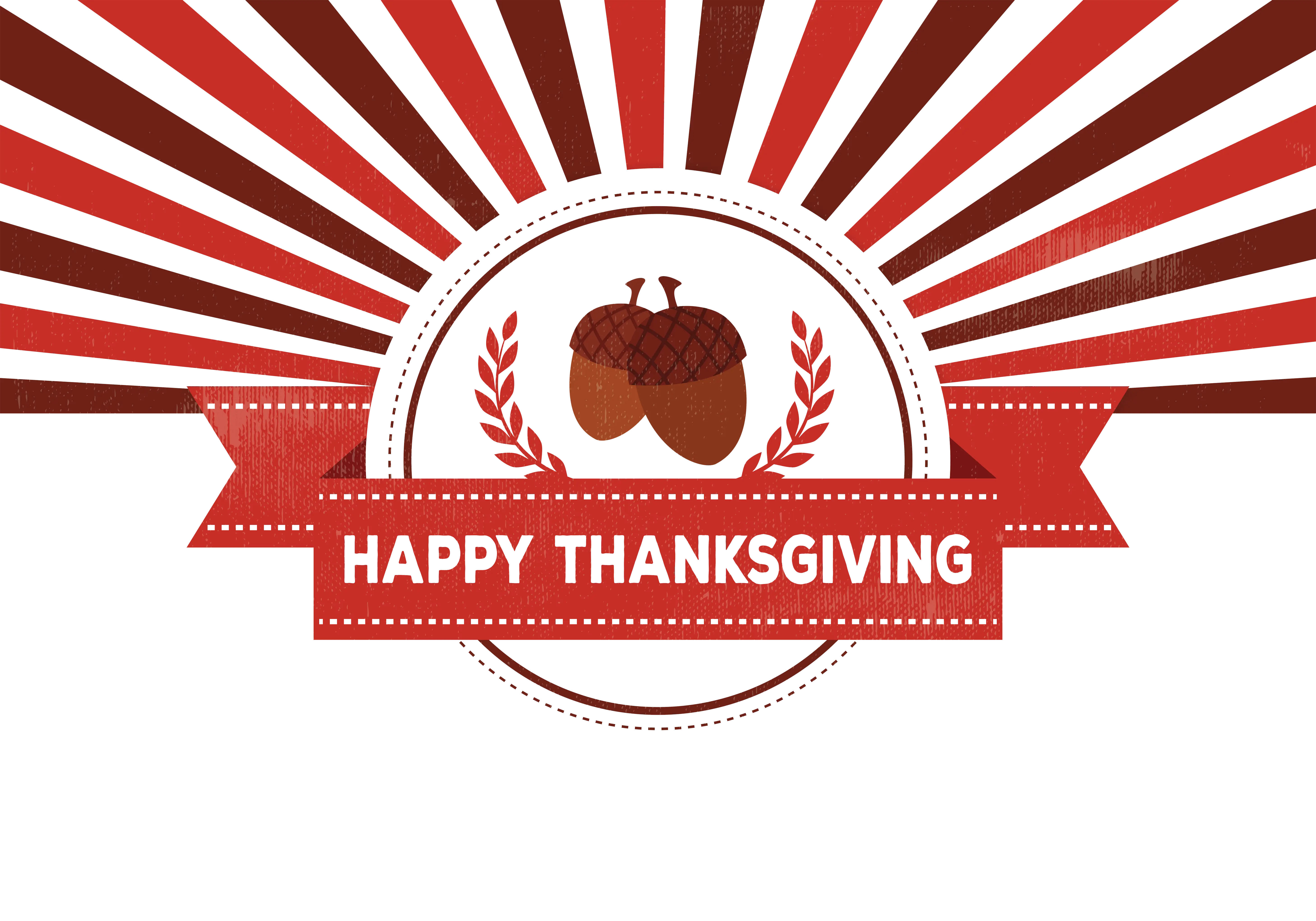 Happy Thanksgiving Badge with Acorns