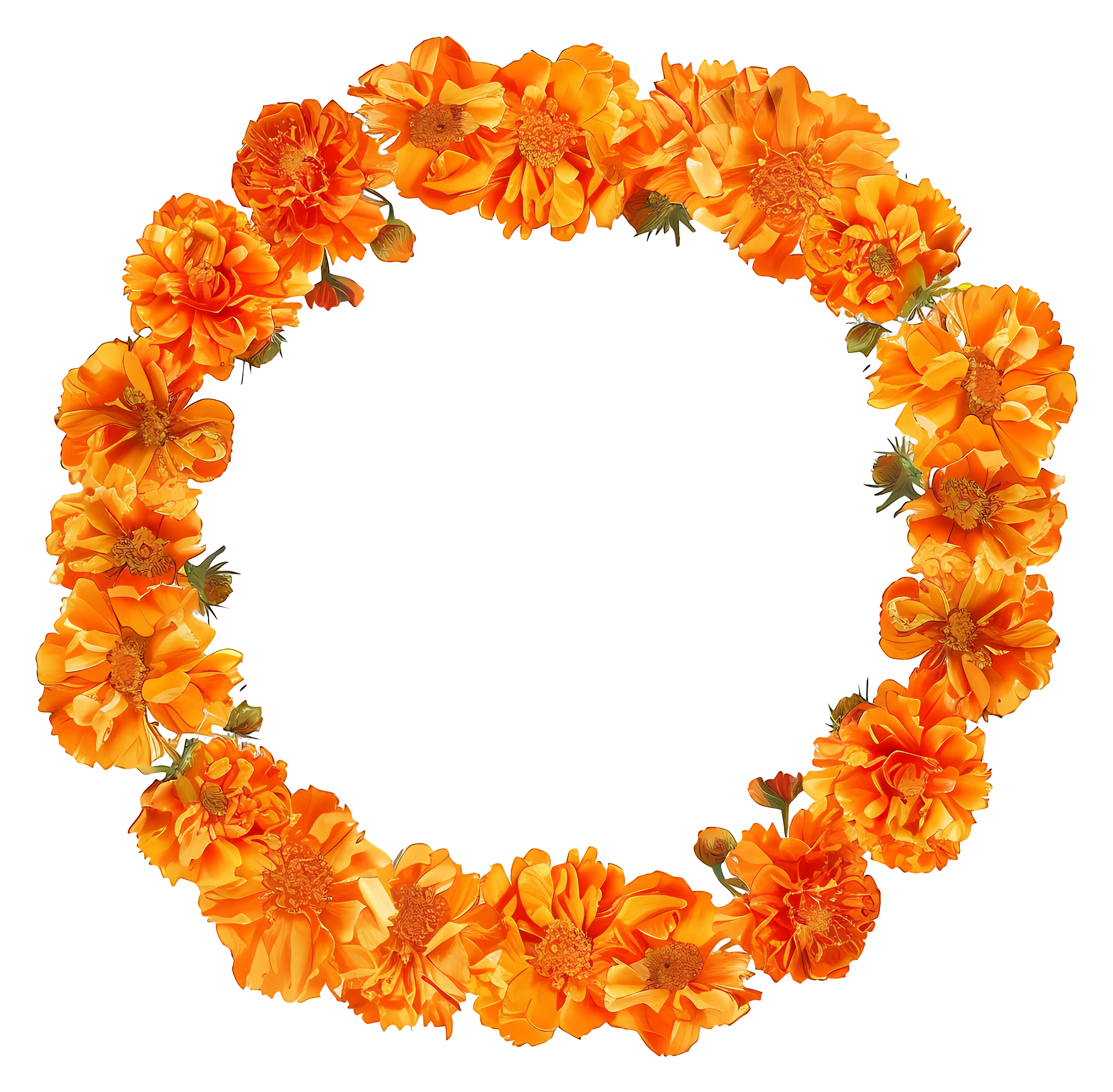 Orange Marigold Flower Wreath