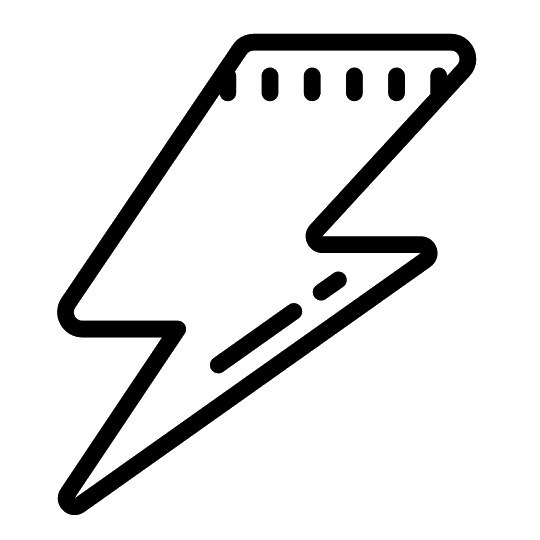 Black Lightning Bolt Icon Illustration