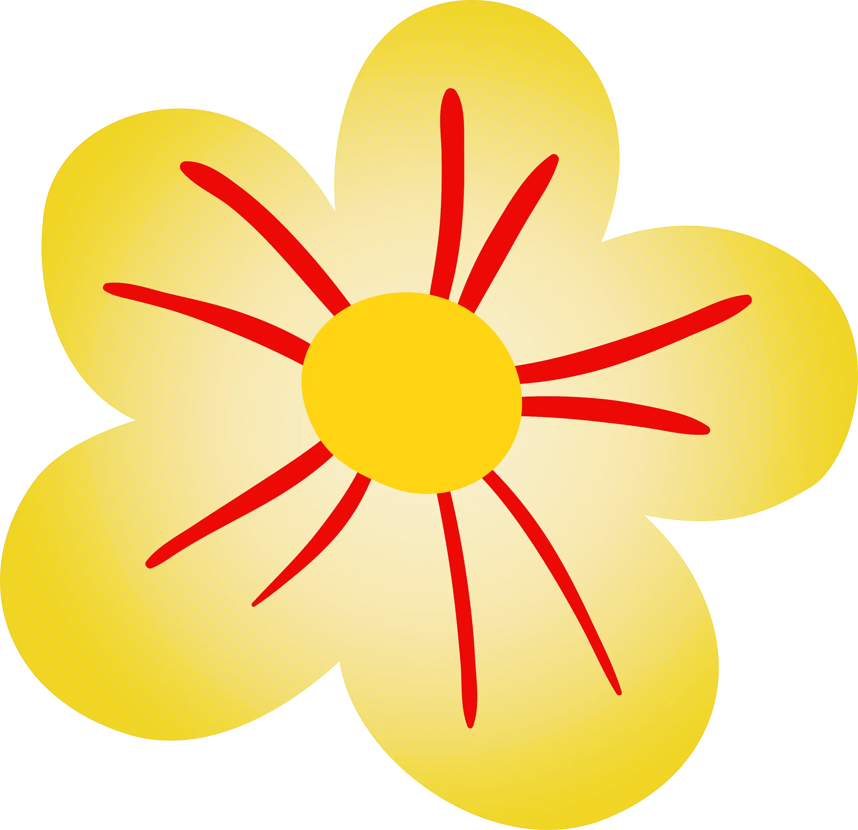 Bright Yellow Flower Doodle Illustration