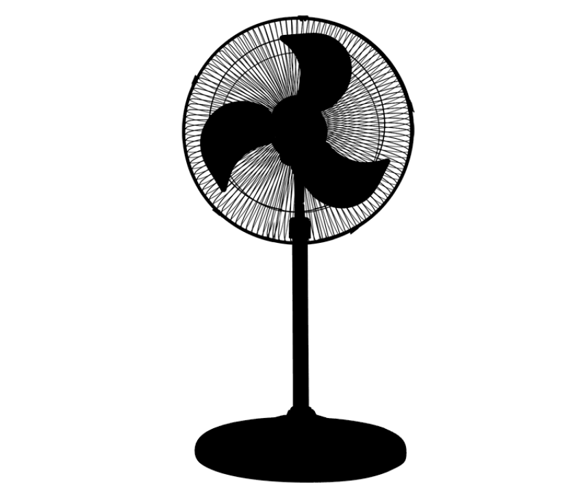 Black Silhouette of Electric Fan