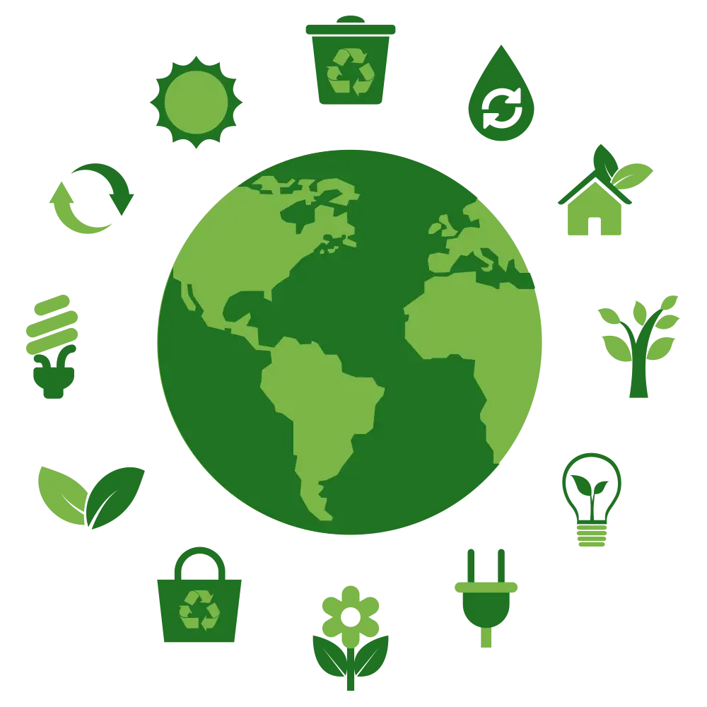 Green Earth Illustration with Recycling Symbols
