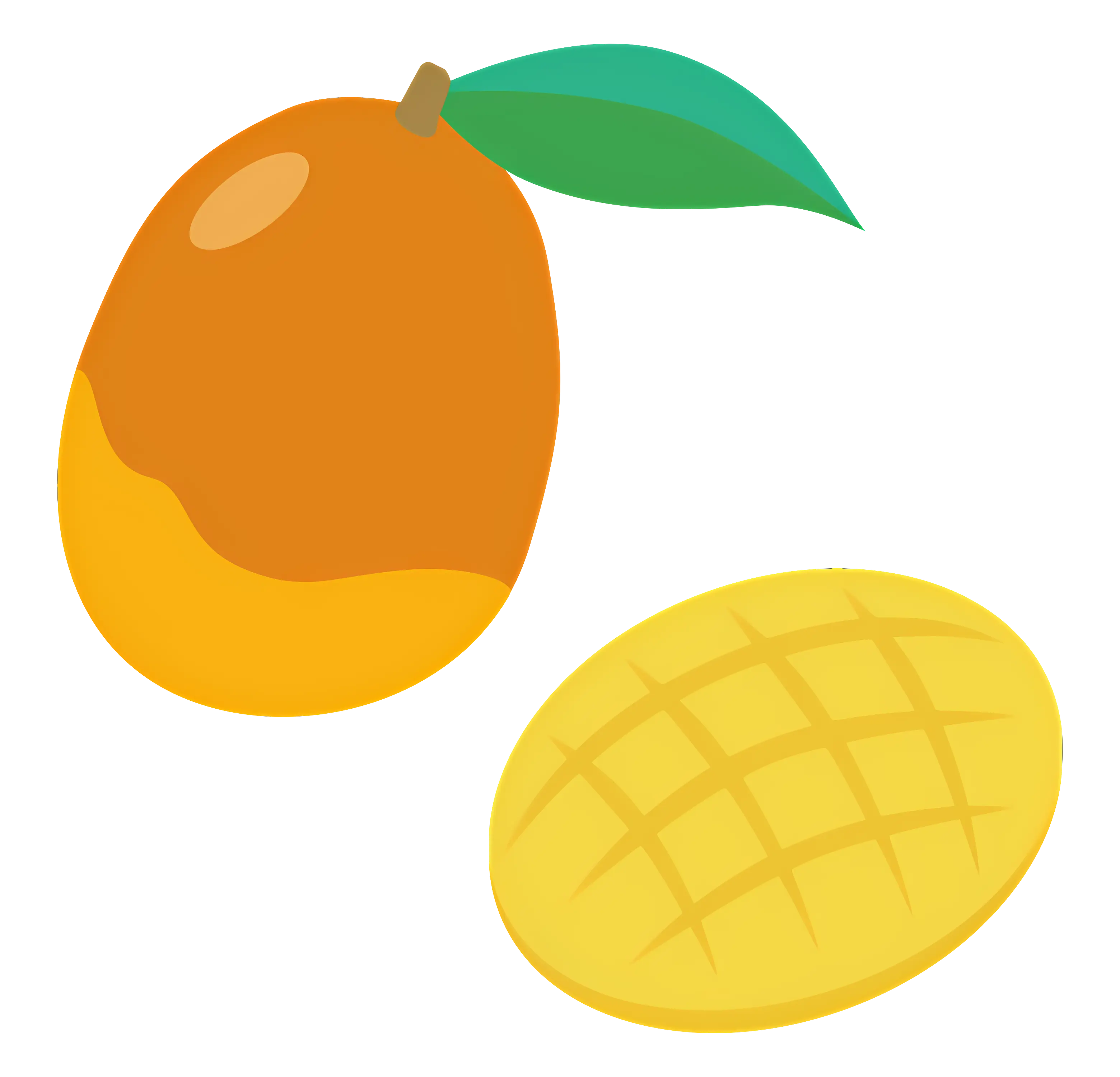 Mango and Sliced Illustration
