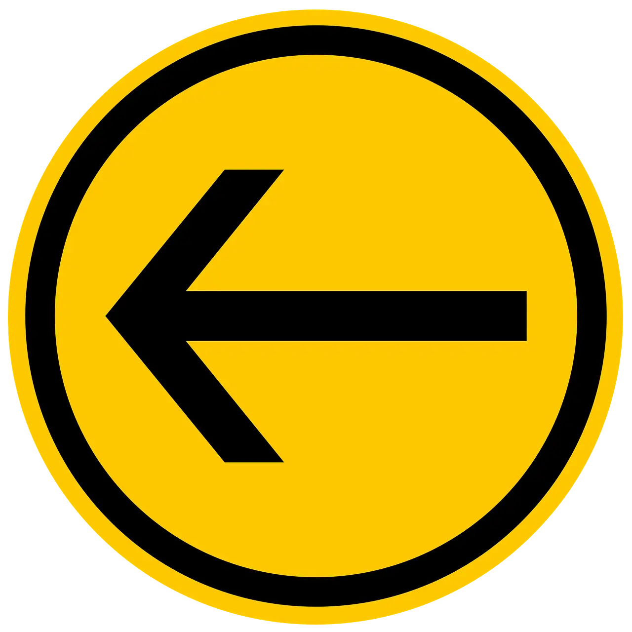 Yellow Circle with Left Arrow