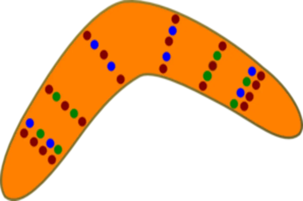 Orange Boomerang with Dots Pattern