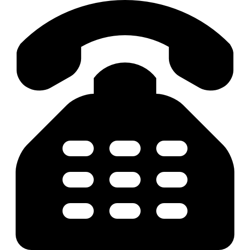 Black Telephone Icon for Communication