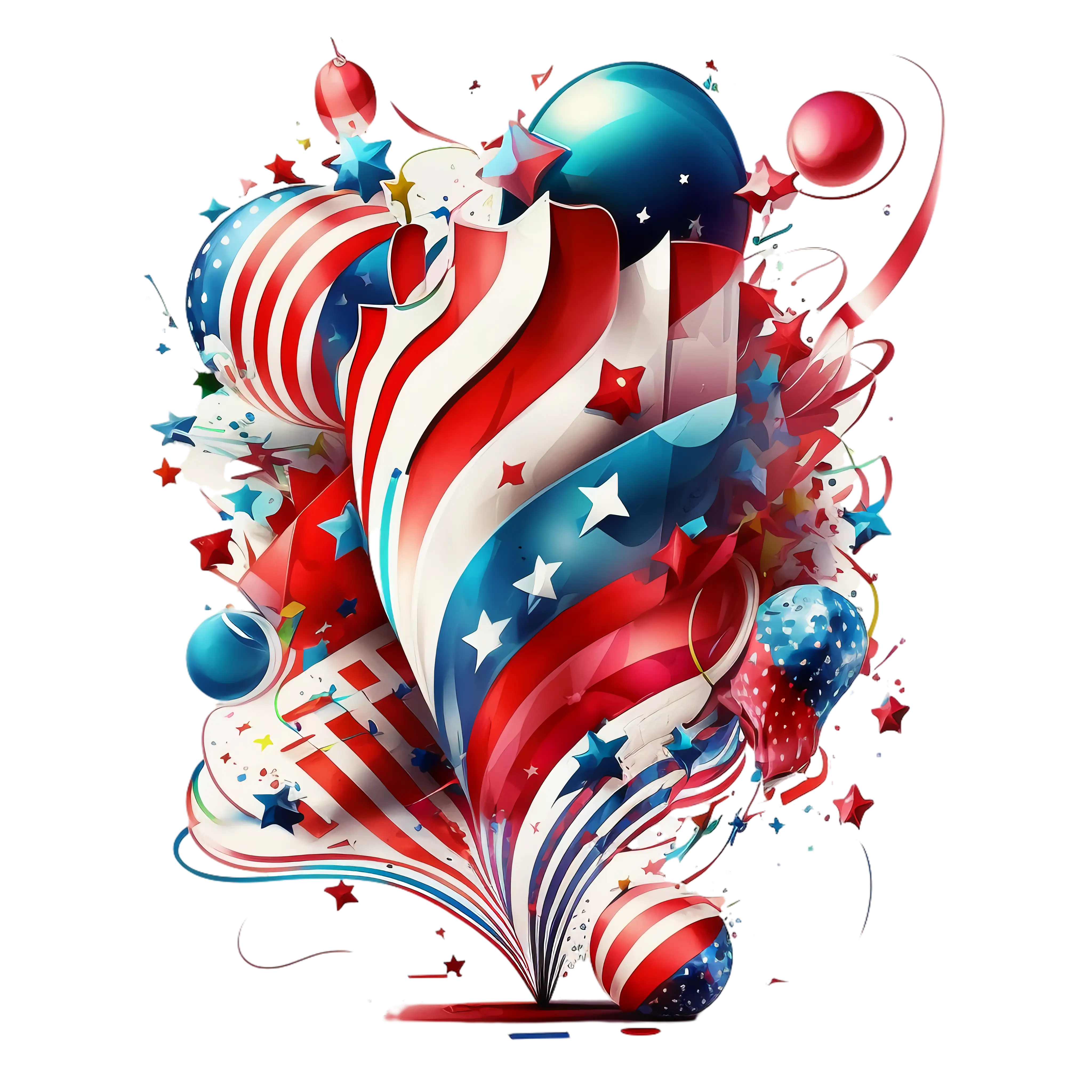 Colorful American Flag with Stars and Stripes