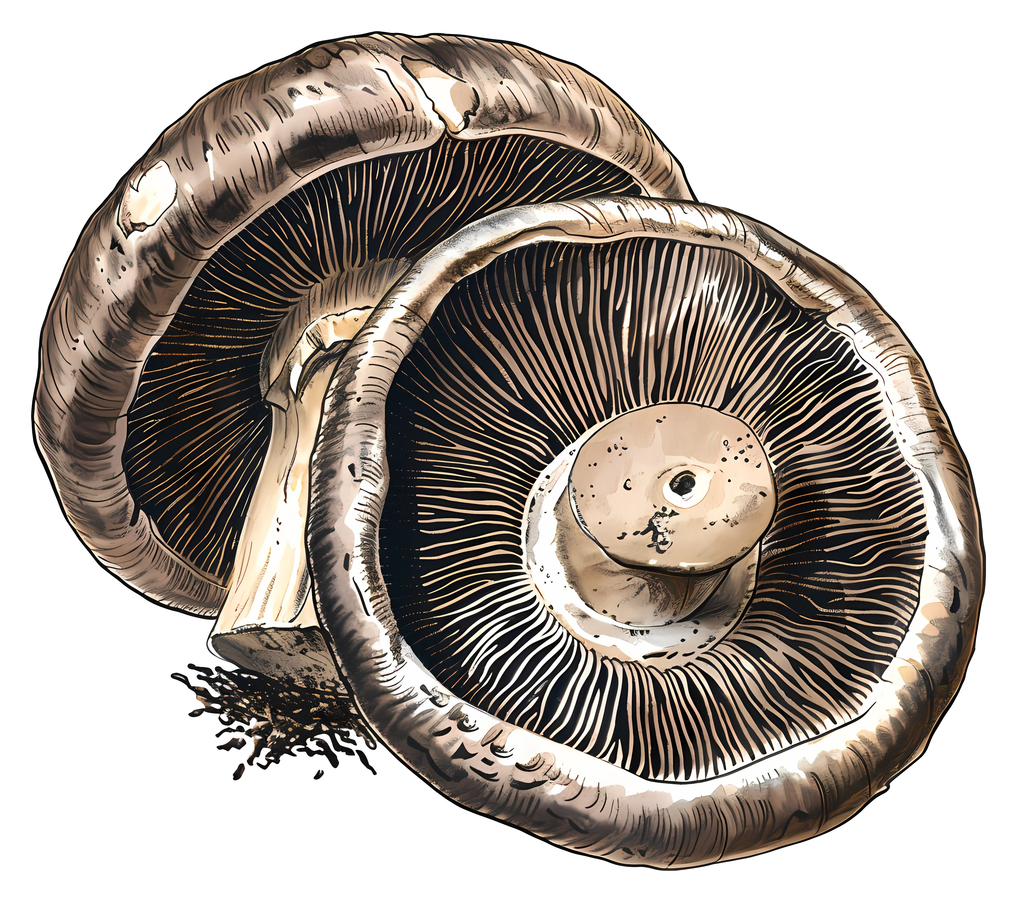 Detailed Mushroom Illustration