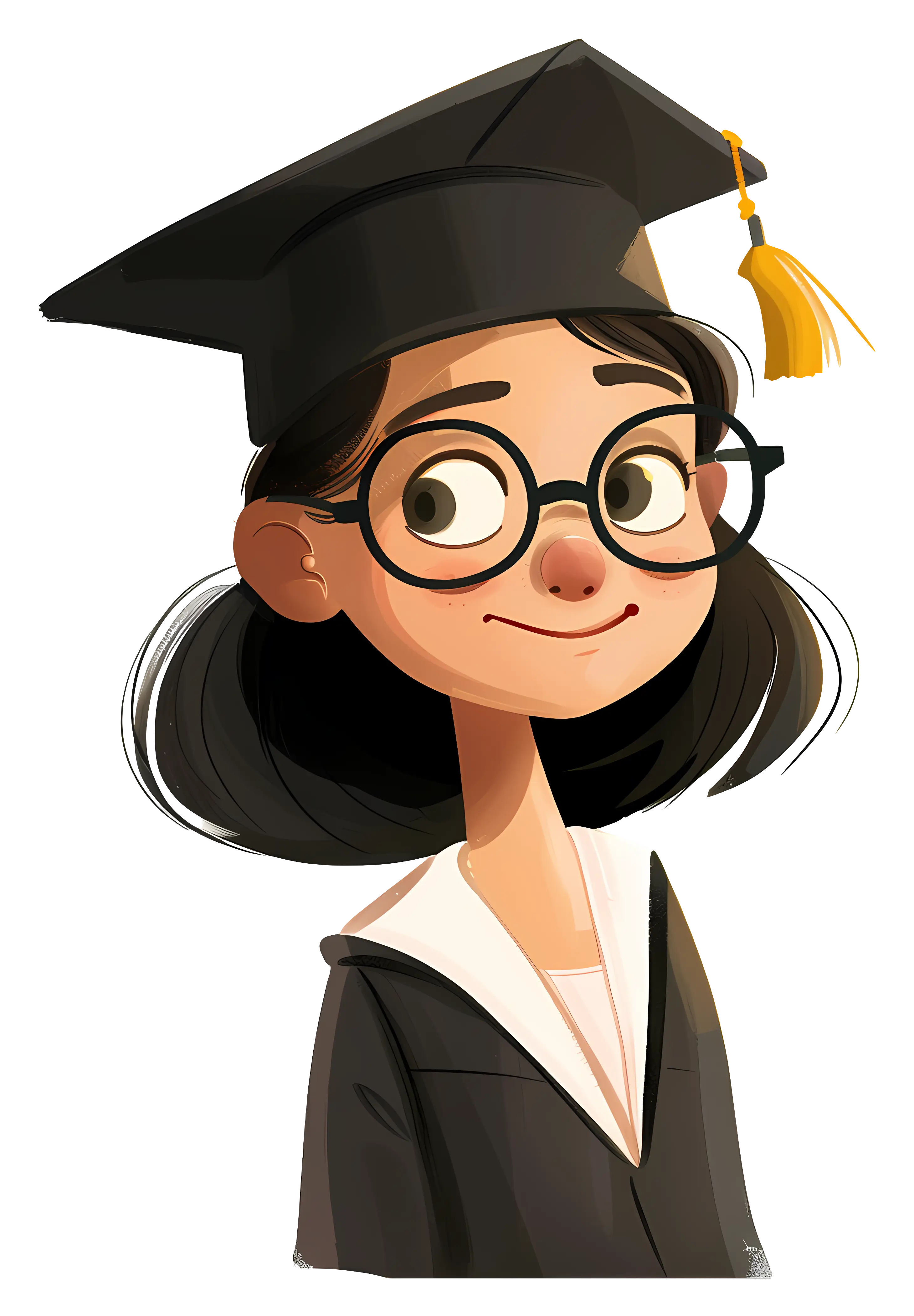 Happy Graduate Student with Cap Illustration