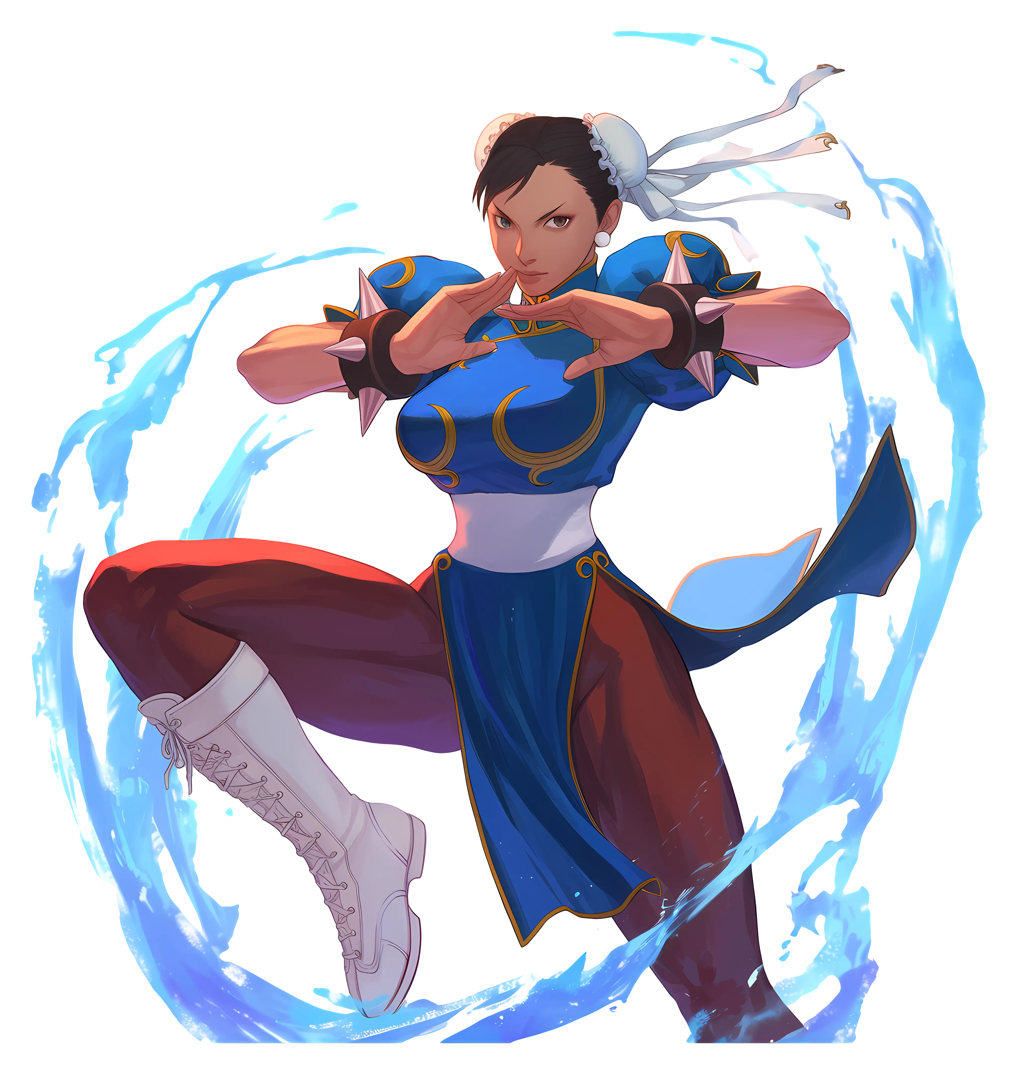 Martial Artist in Blue Outfit