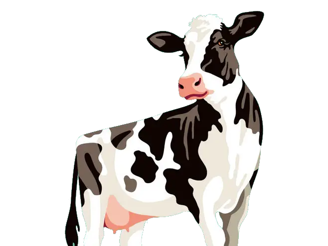 Black and White Dairy Cow on Farm