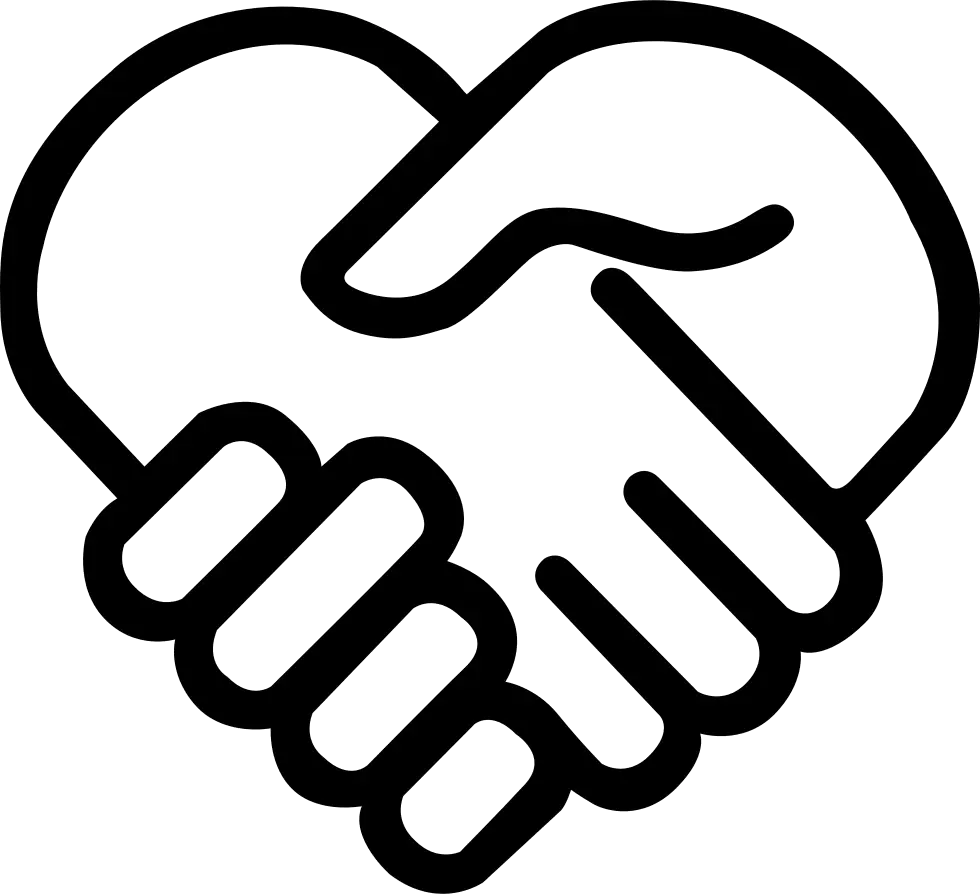 Handshake in Heart Shape Icon