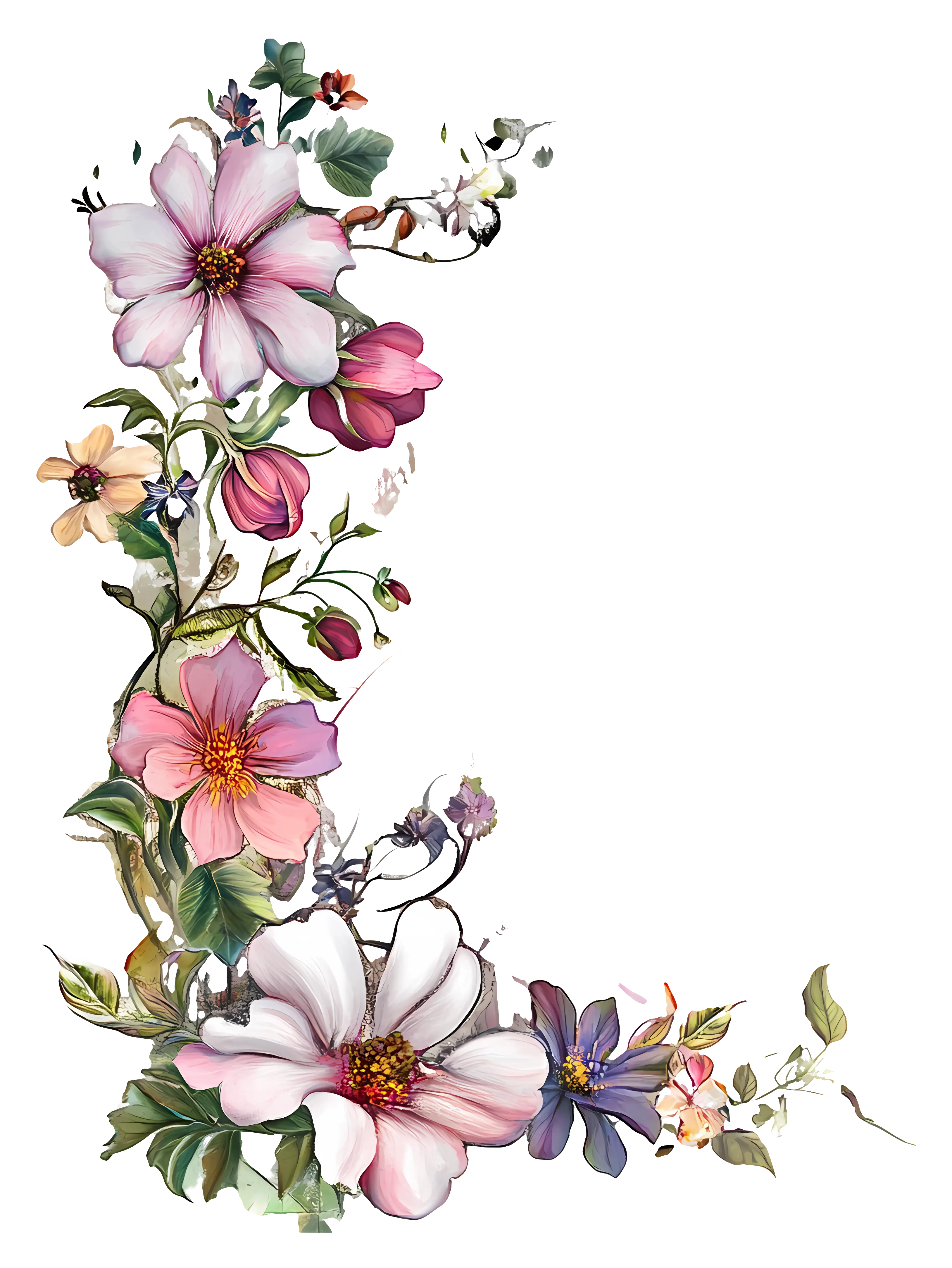 Colorful Floral Border