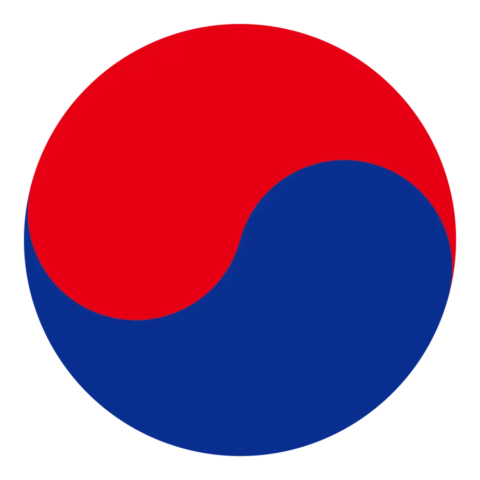 Red and Blue Yin-Yang Style Logo