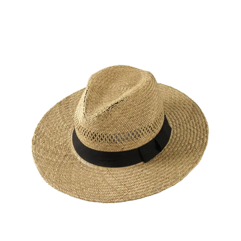 Stylish Straw Hat with Black Band