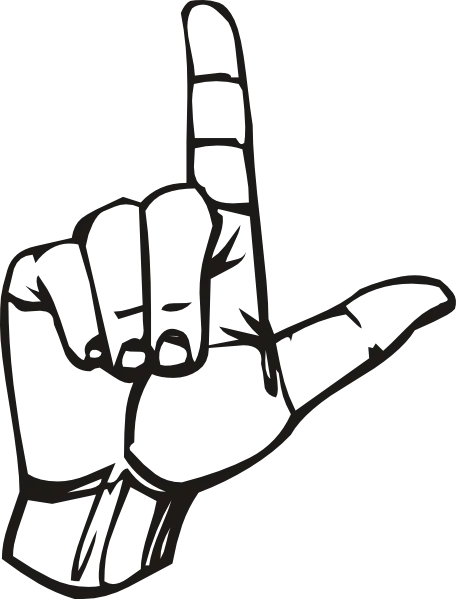 Sign Language &#039;L&#039; Hand Sketch