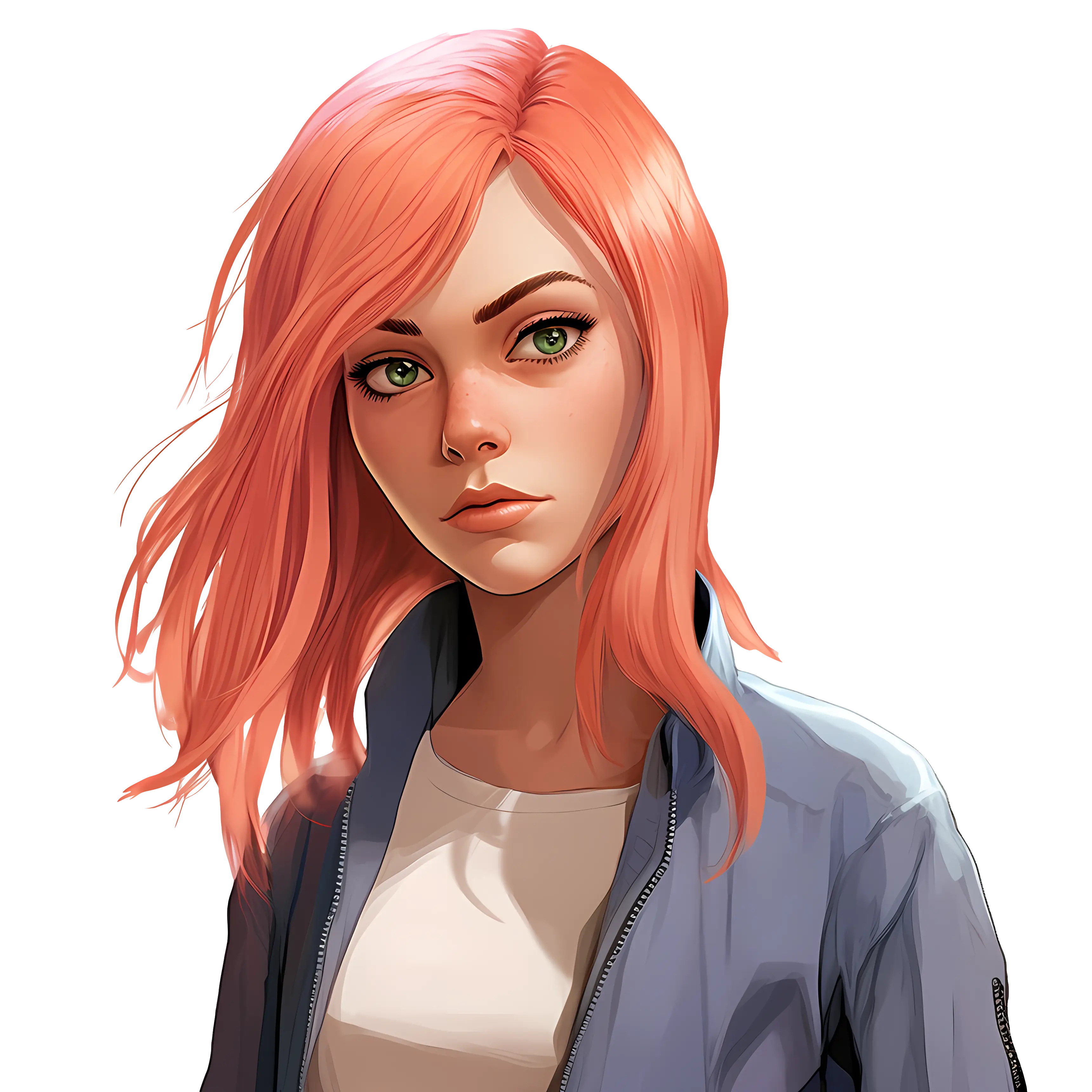 Stylized Portrait of Red-Haired Woman