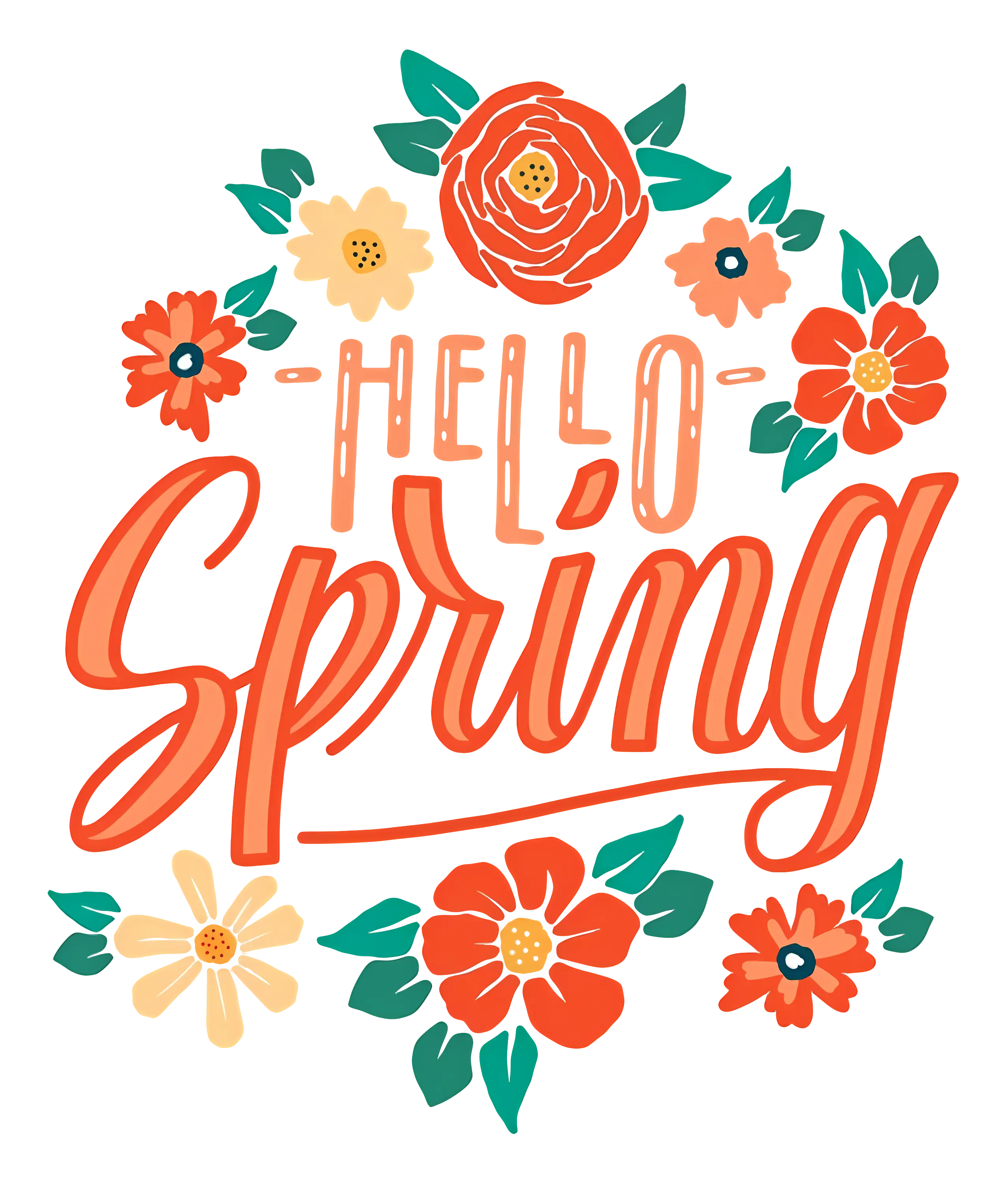Hello Spring Floral Art Design