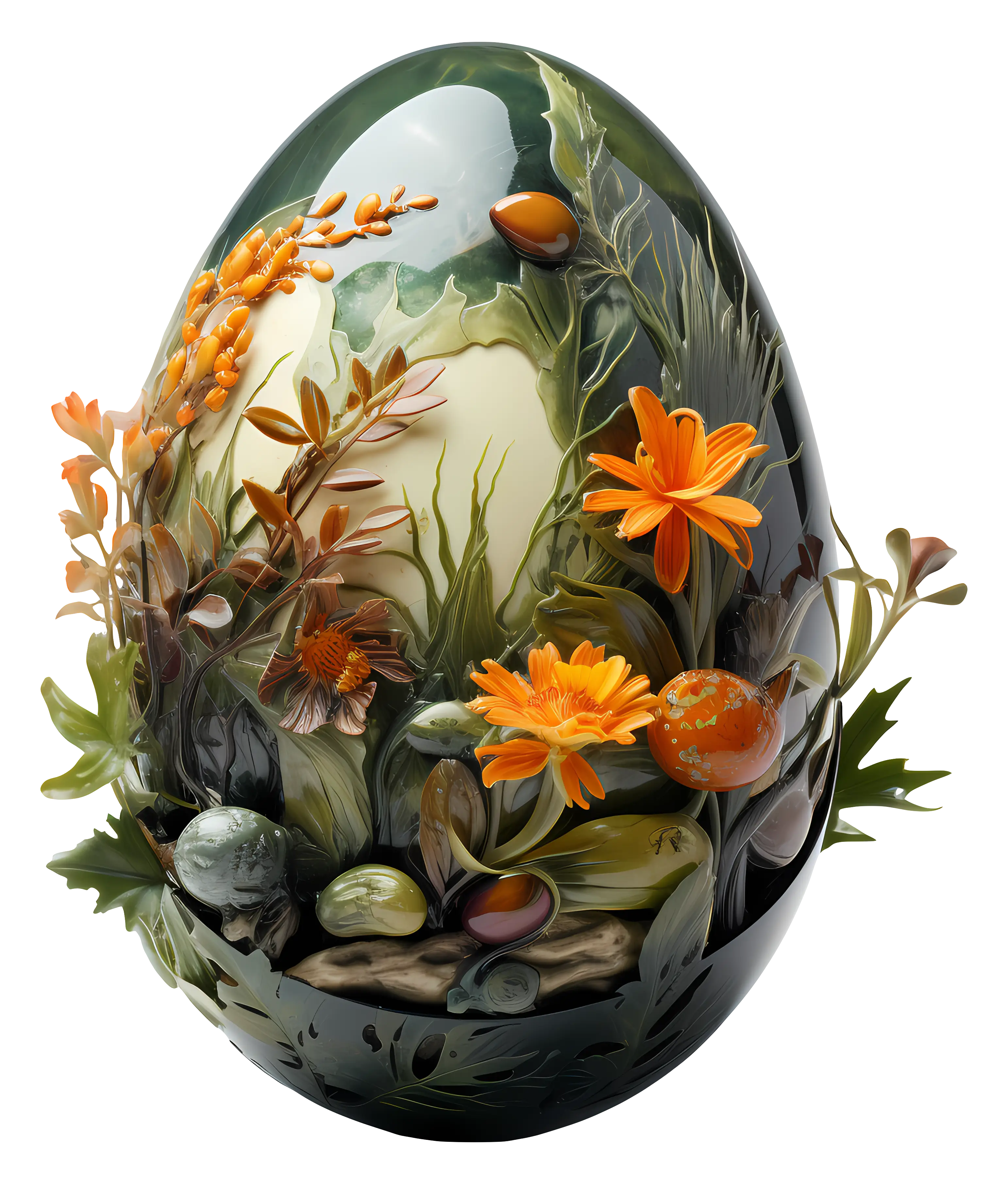 Beautiful Decorative Egg with Flowers