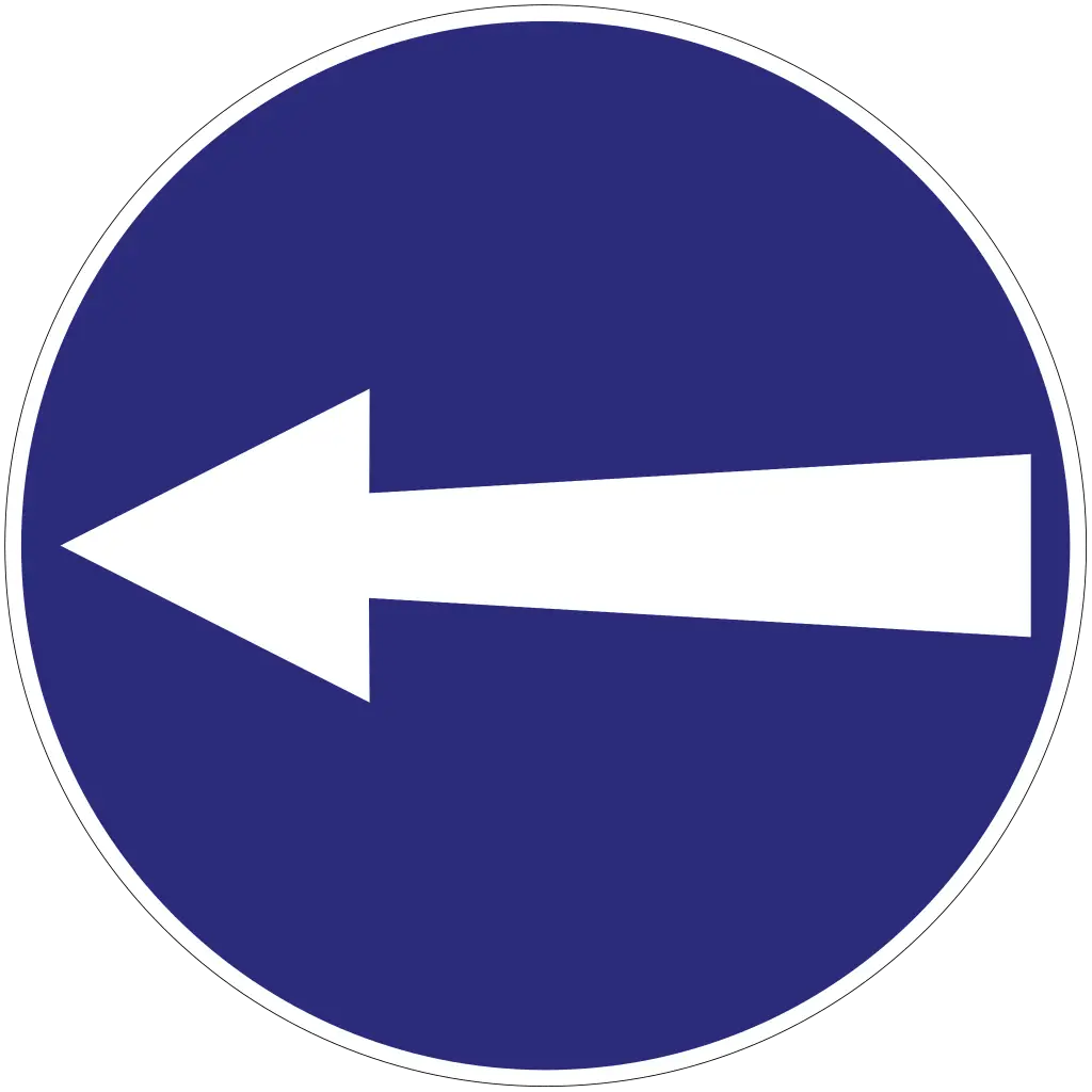 Left Arrow Traffic Sign