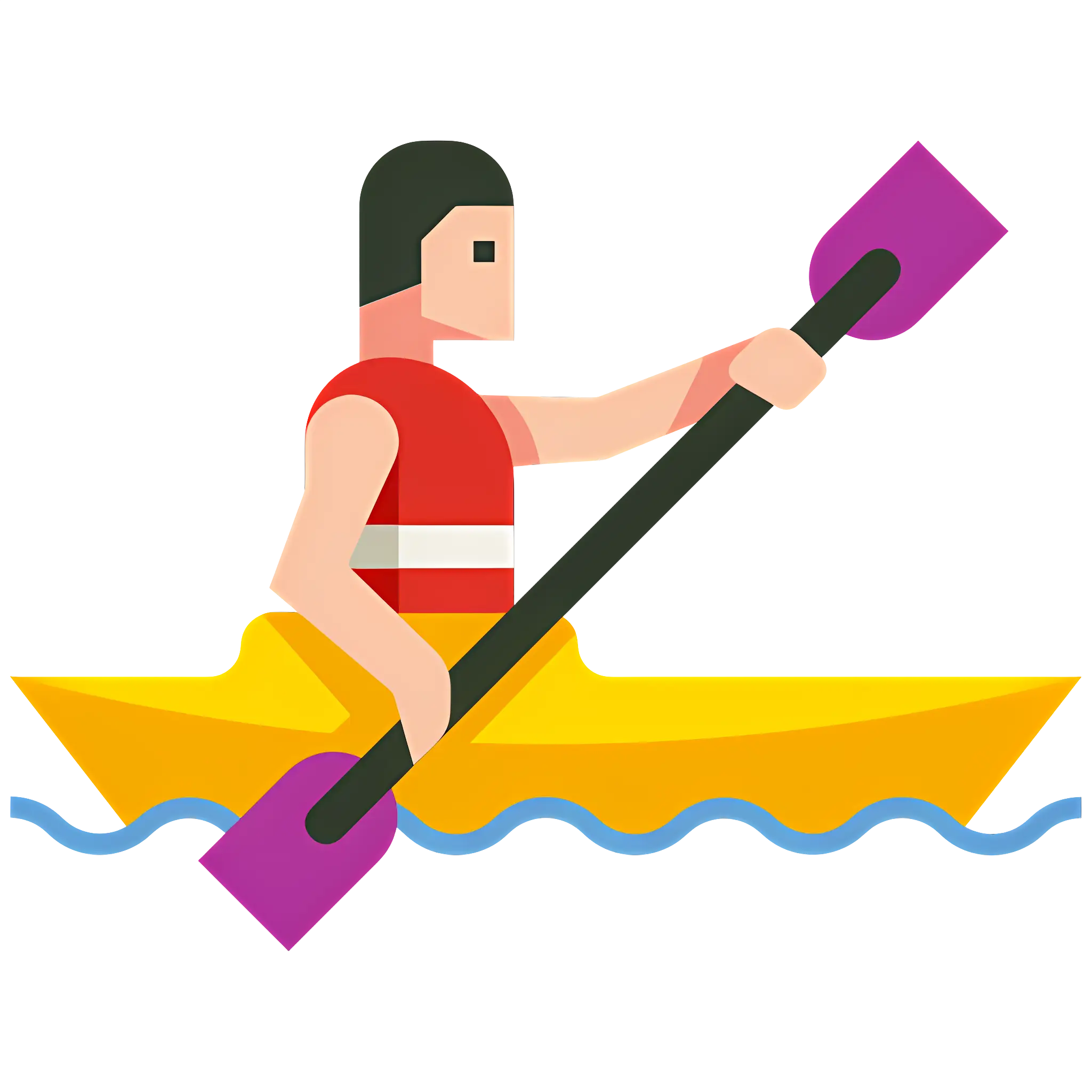 Person Paddling Yellow Kayak