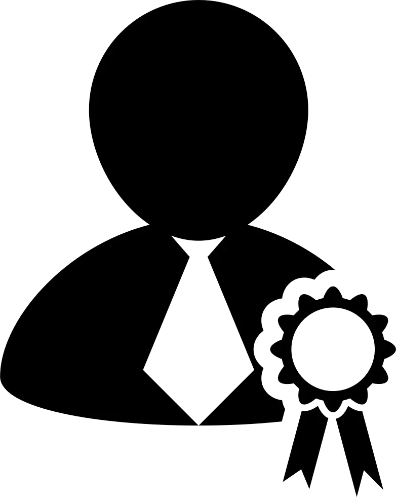 Business Achievement Icon with Ribbon