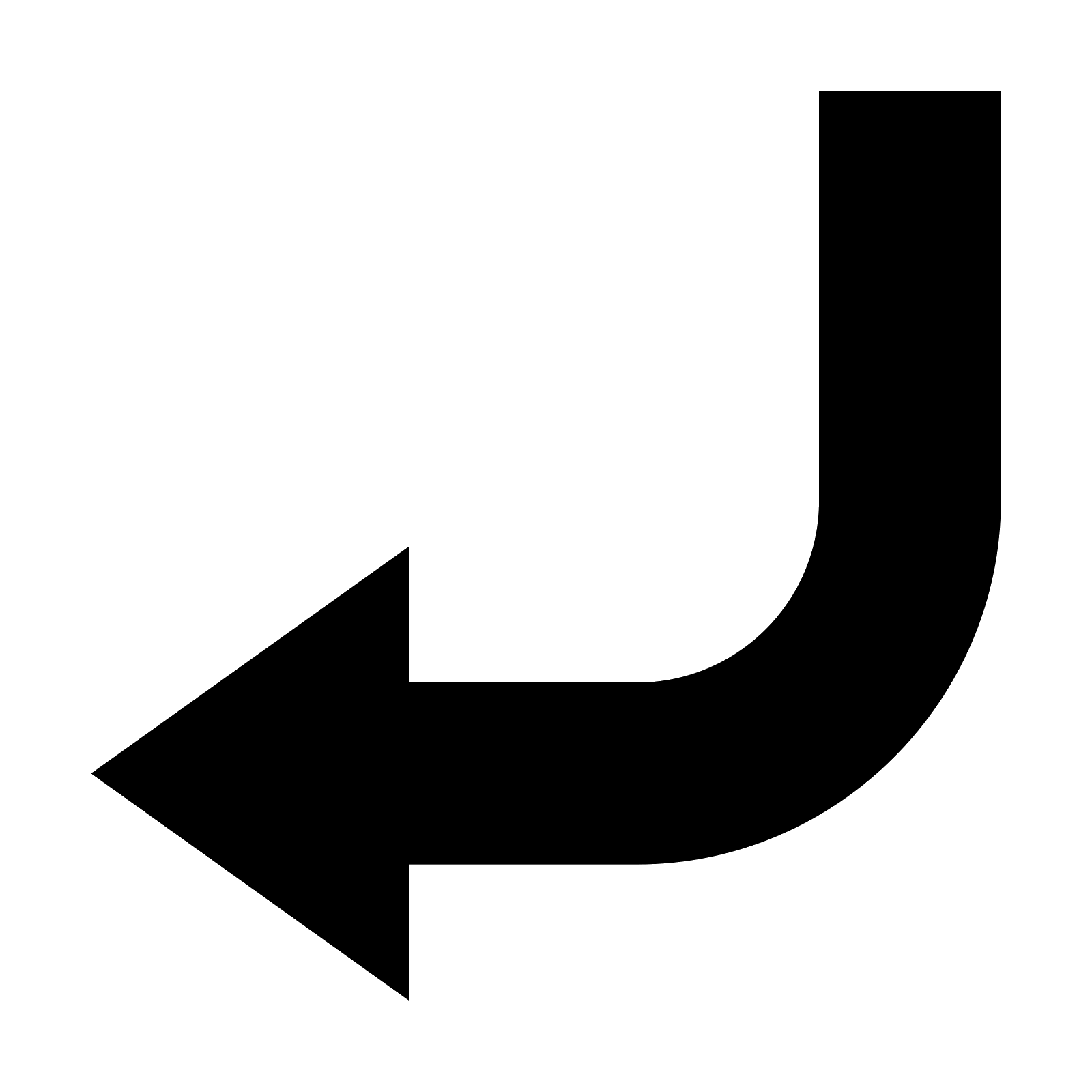 Left-Turn Black Arrow Icon