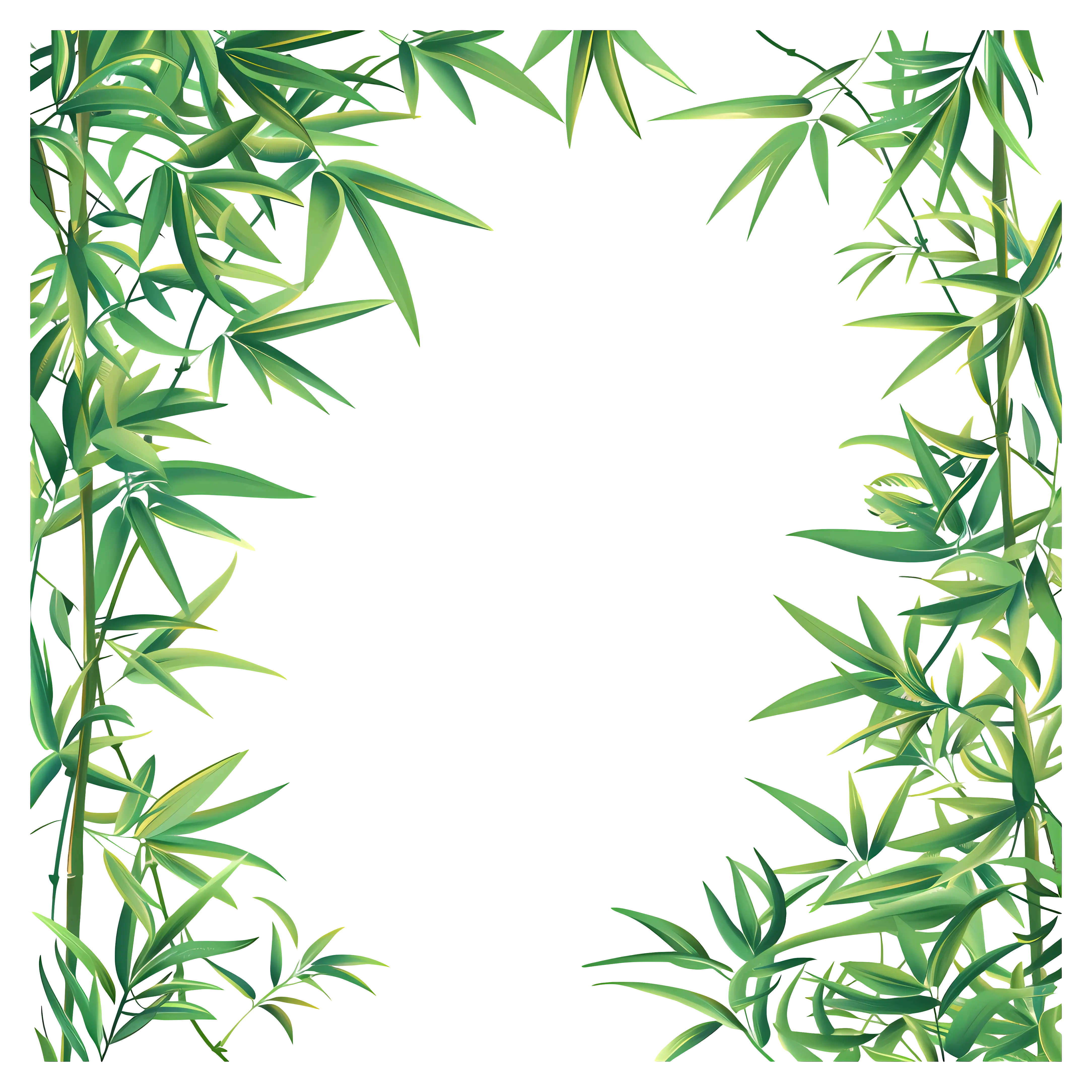 Green Bamboo Border Decoration