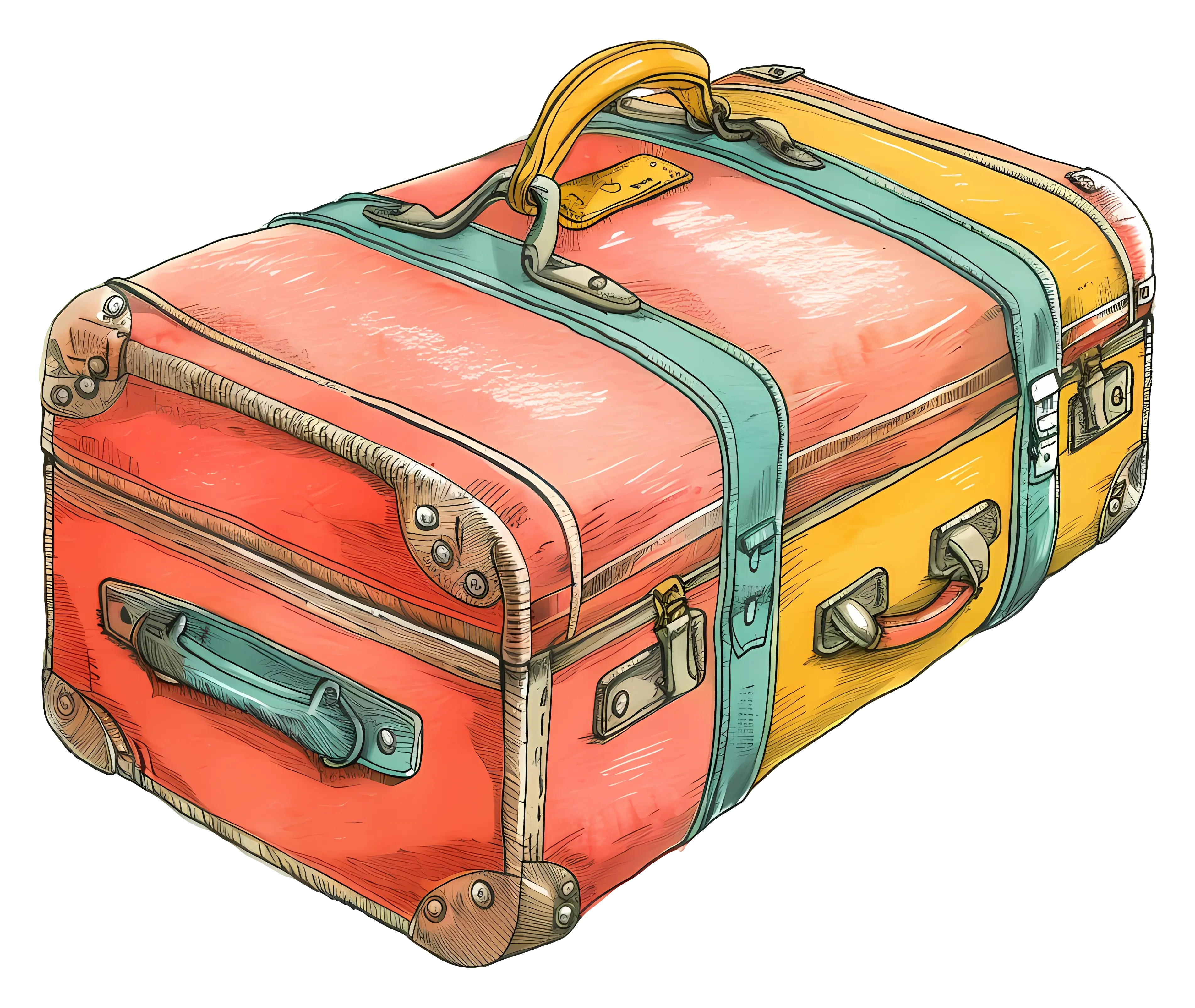 Colorful Vintage Suitcase for Travelers