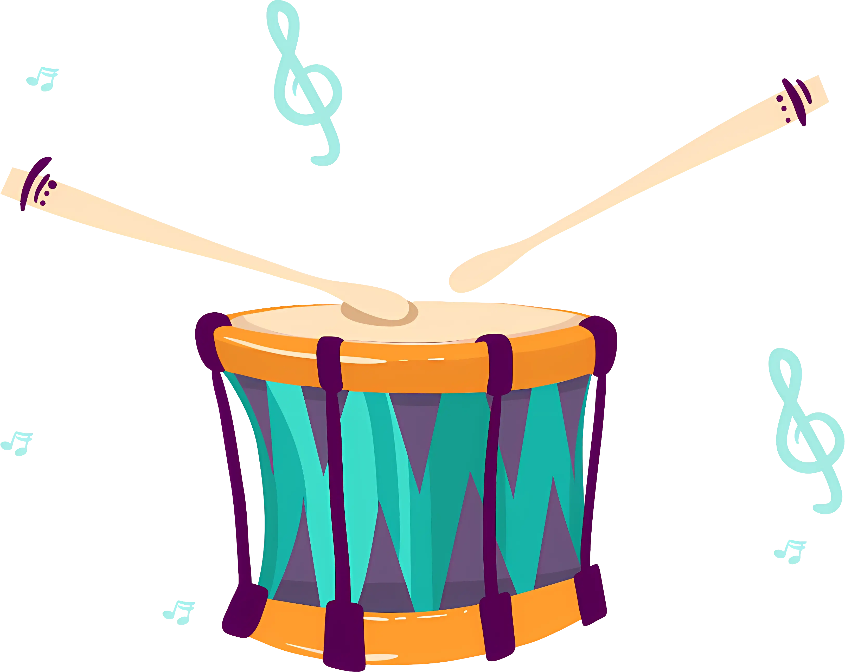Colorful Drum with Sticks