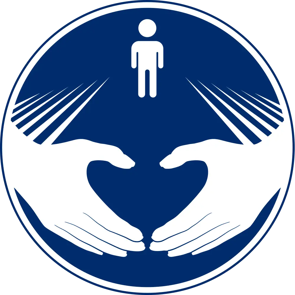 Blue Icon Representing Human Protection and Care