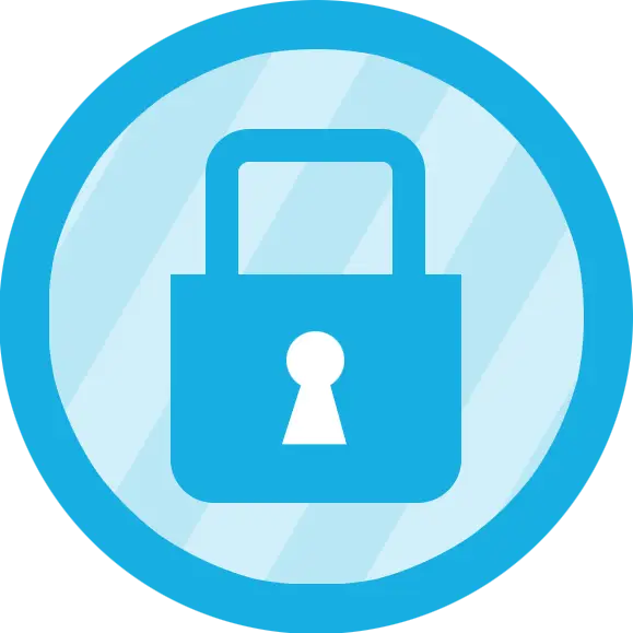 Blue Lock Icon for Security and Privacy