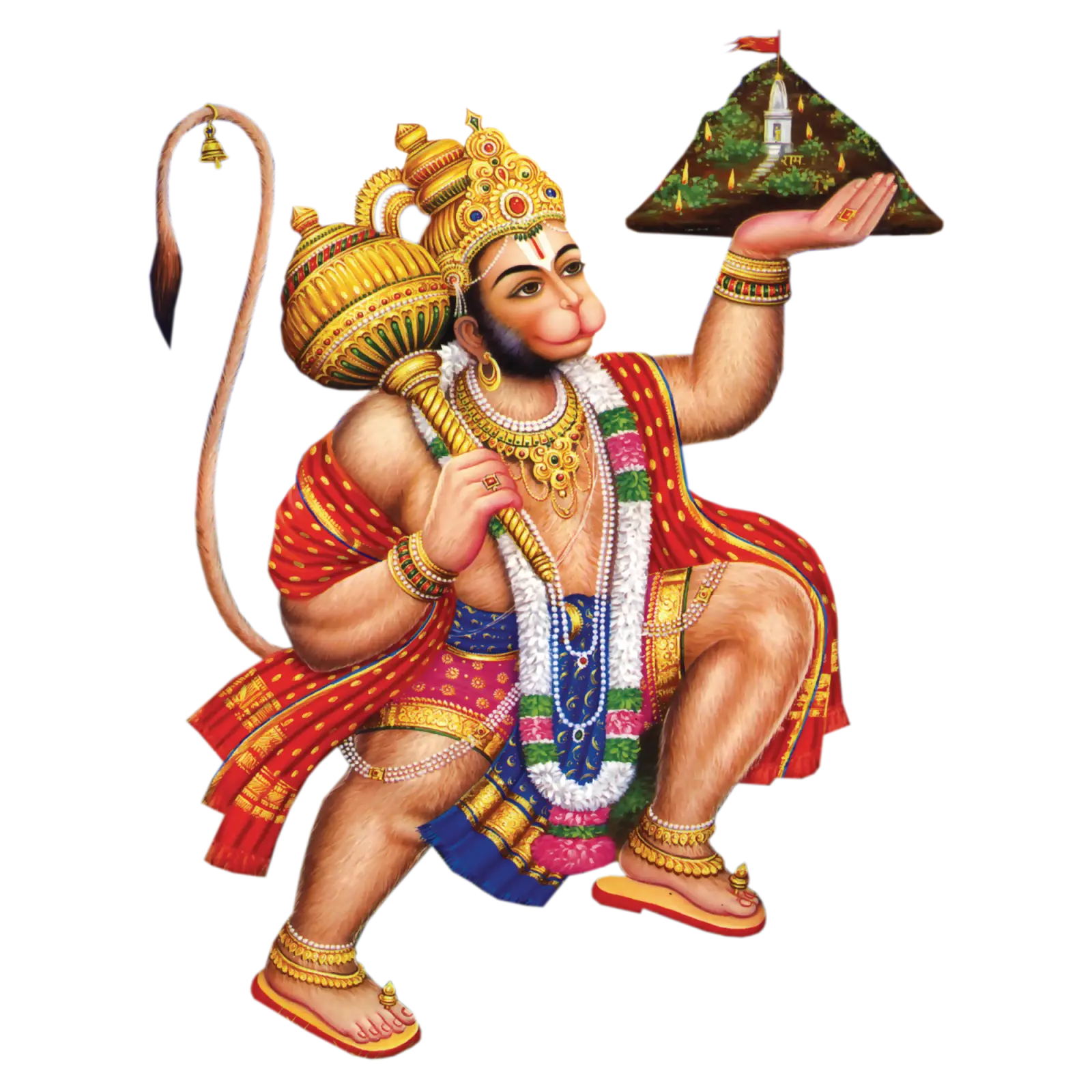 Hanuman Holding Mountain Illustration