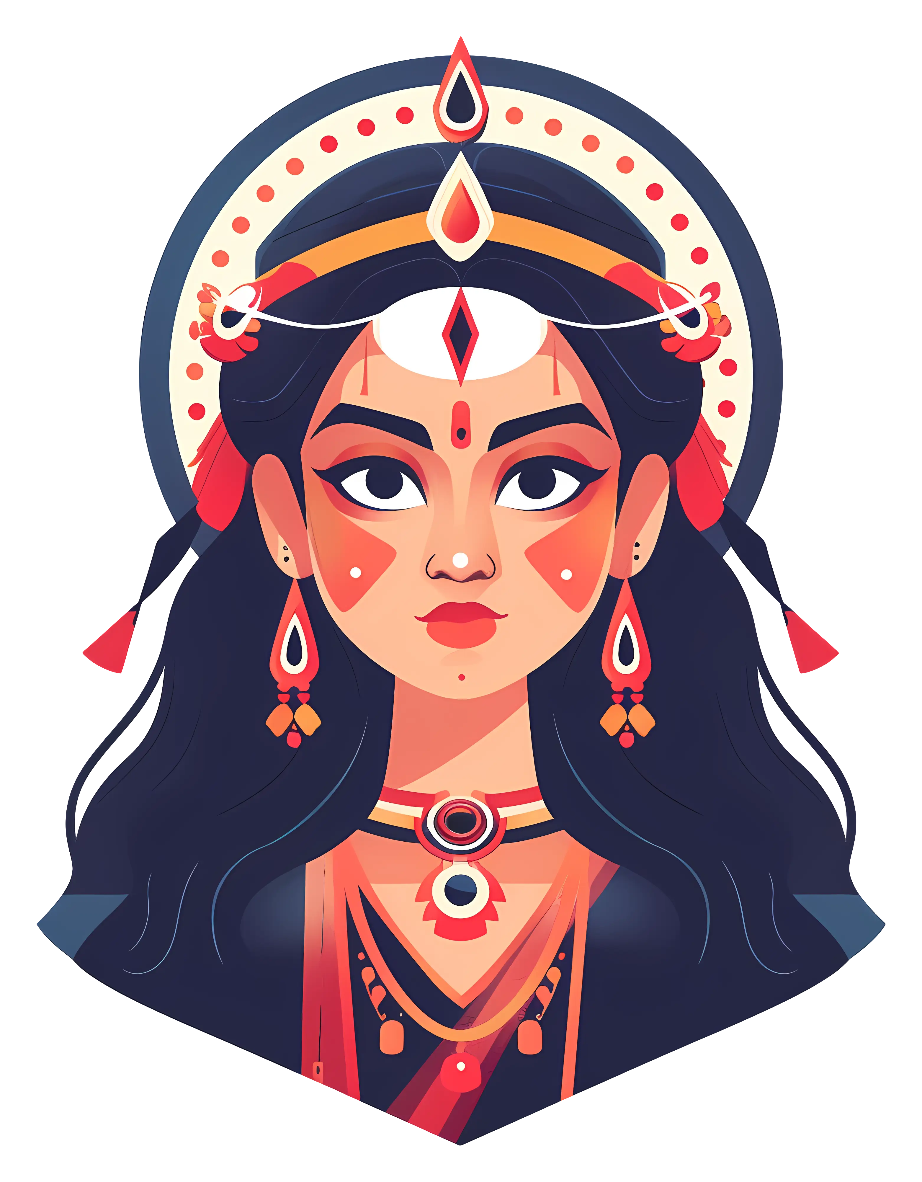 Beautiful Goddess Illustration in Traditional Style